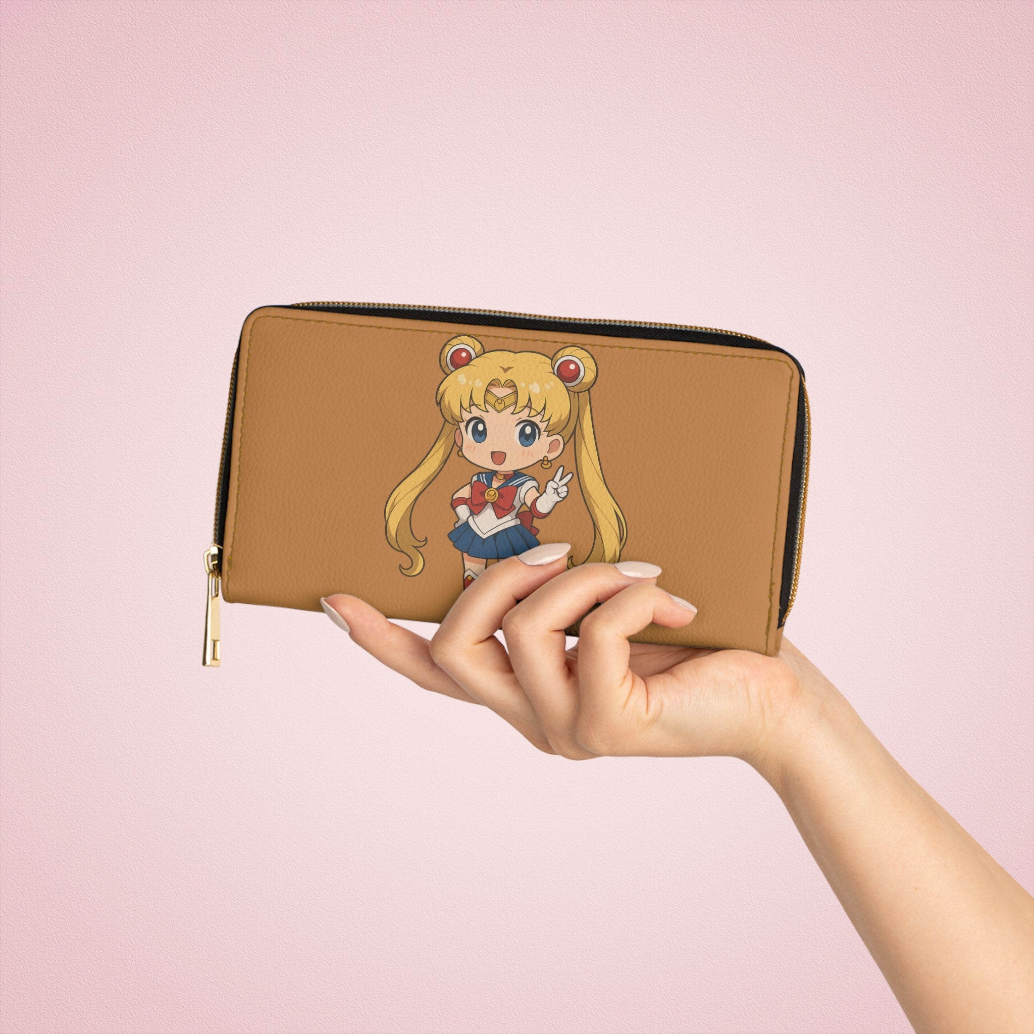 Sailor Moon Zipper Wallet, Japanese Cartoon Character Money Holder, Manga Graphic Print Purse, Anime Lover Gift, Comic Book Wallet, Geek