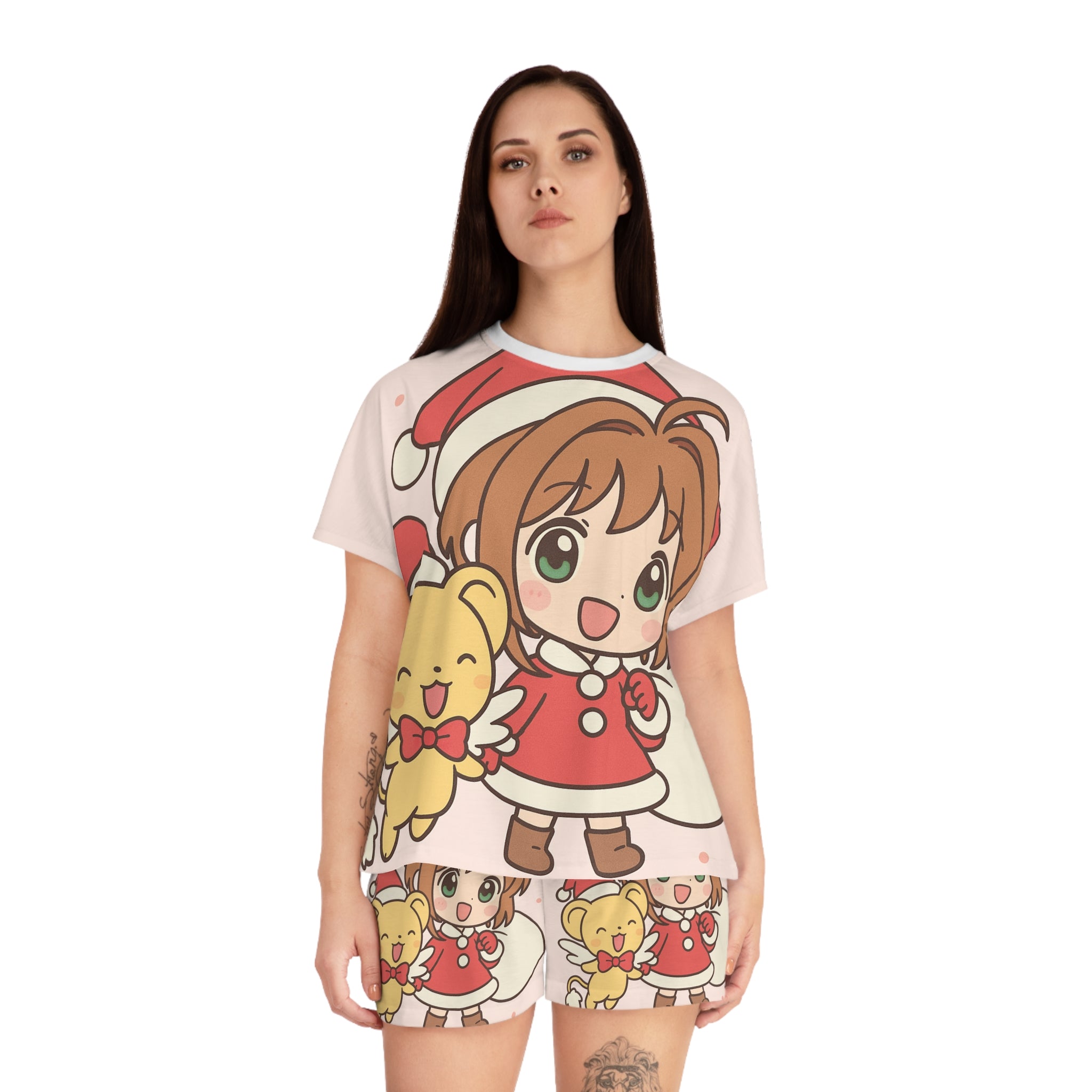 Sakura Christmas Women's Short Pajama Set