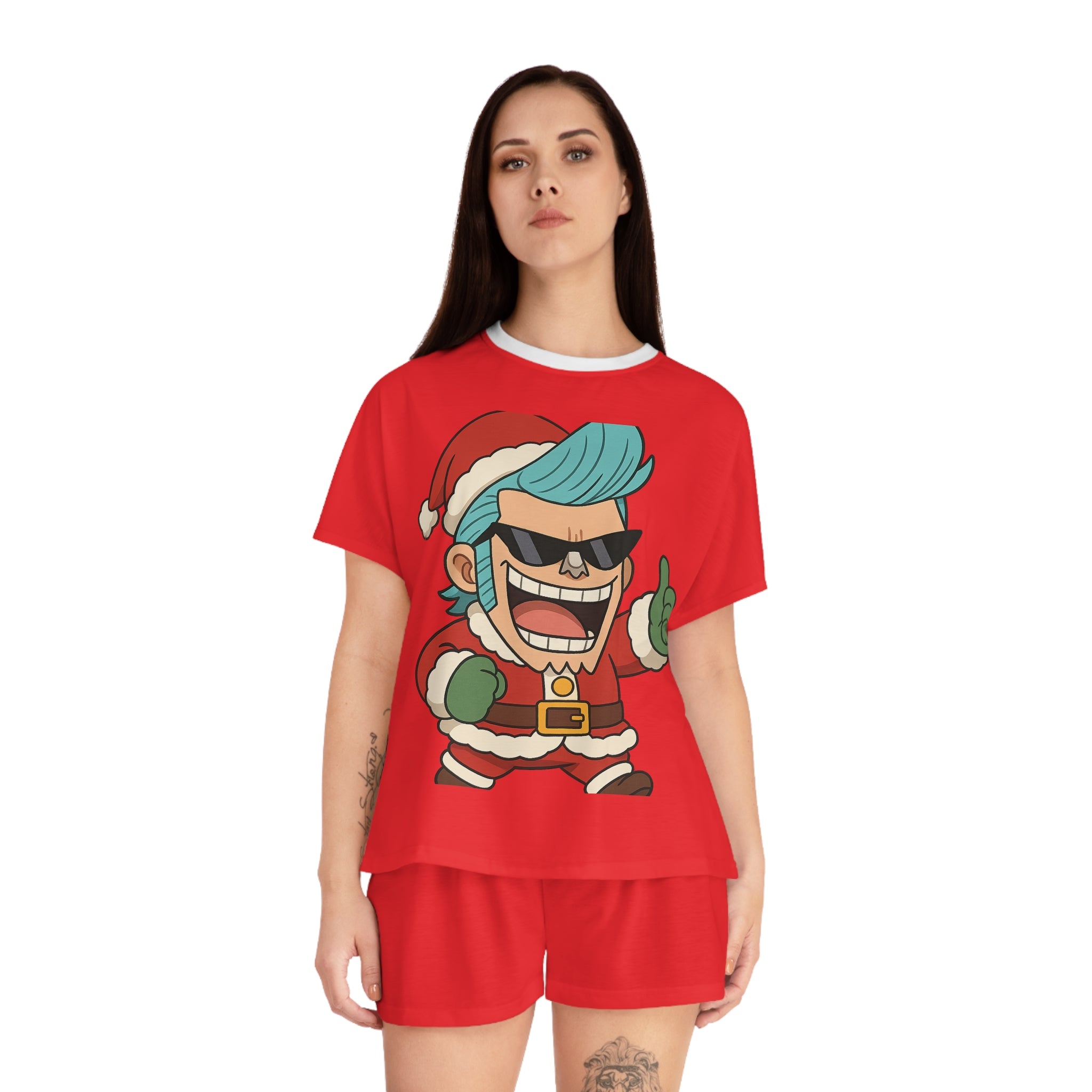 One Piece Christmas Women's Short Pajama Set