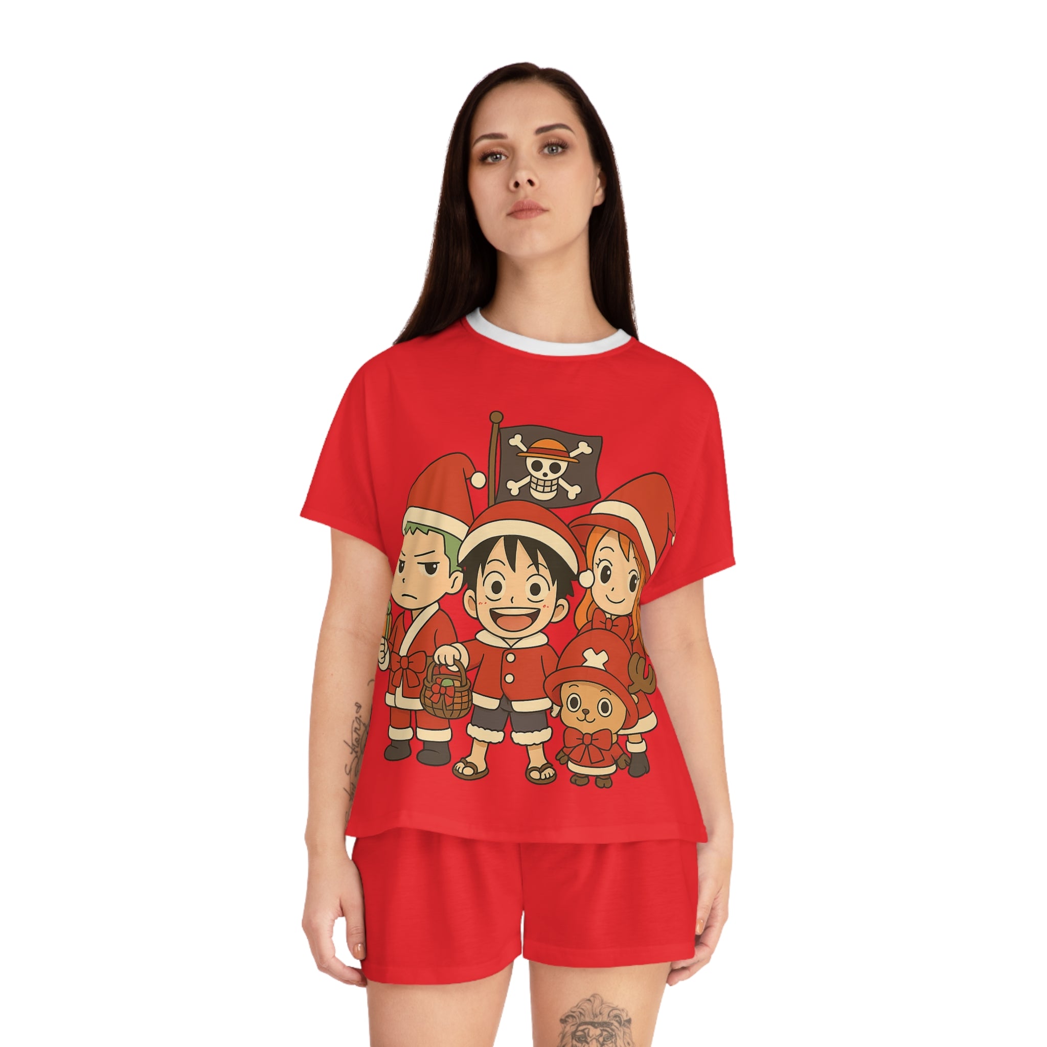One Piece Christmas Women's Short Pajama Set