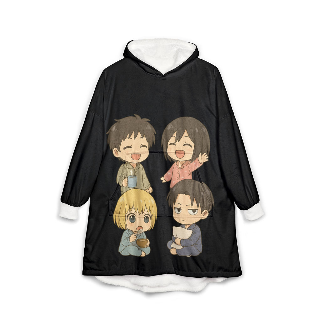 Anime Hooded Blanket, Japanese Style Wearable Blanket, Cartoon Cosplay Fleece Throw, Otaku Gift for Anime Fans, Cozy Comfy Lounge Robe