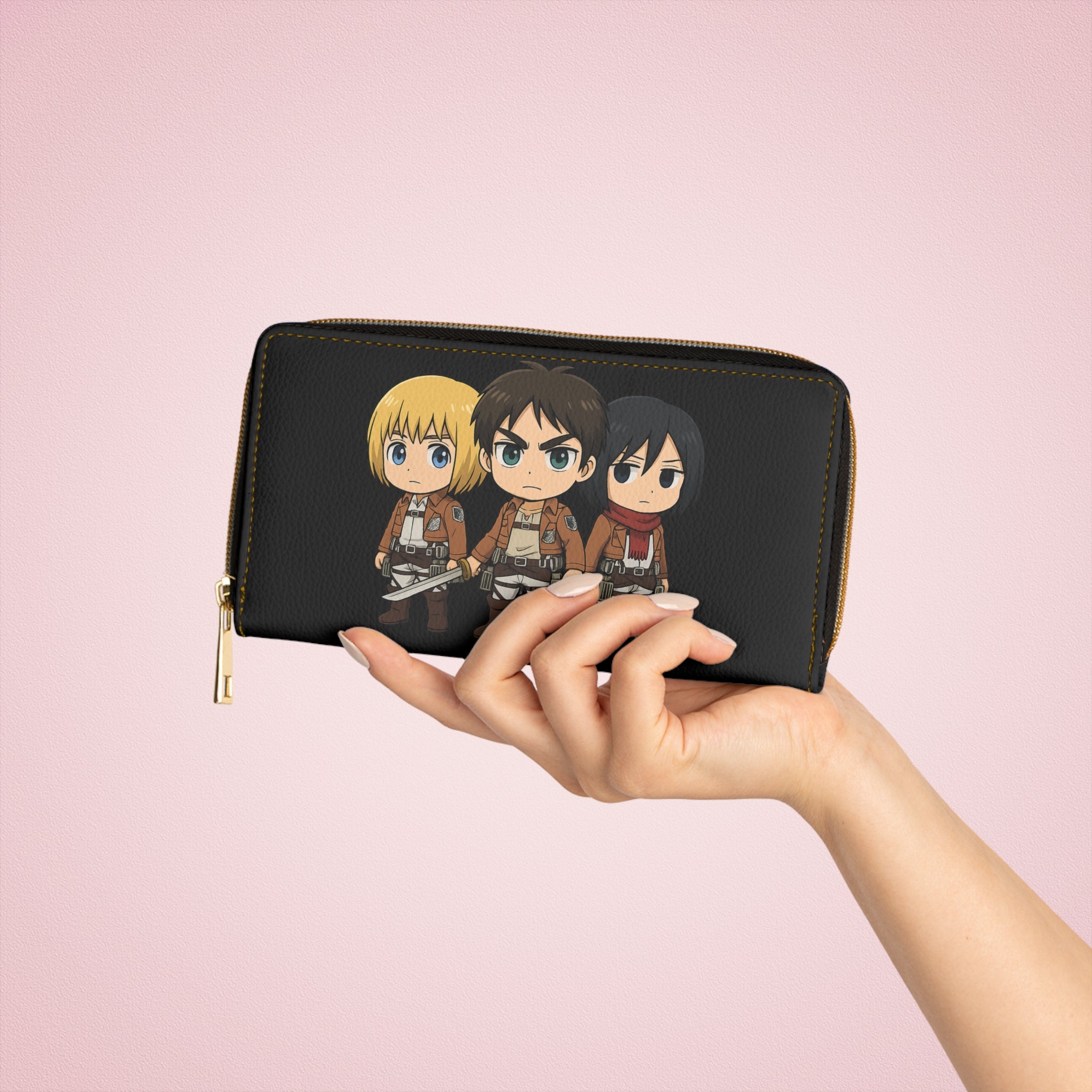 Anime Zipper Wallet, Japanese Cartoon Character Money Holder, Manga Graphic Print Purse, Anime Lover Gift, Comic Book Wallet, Geek