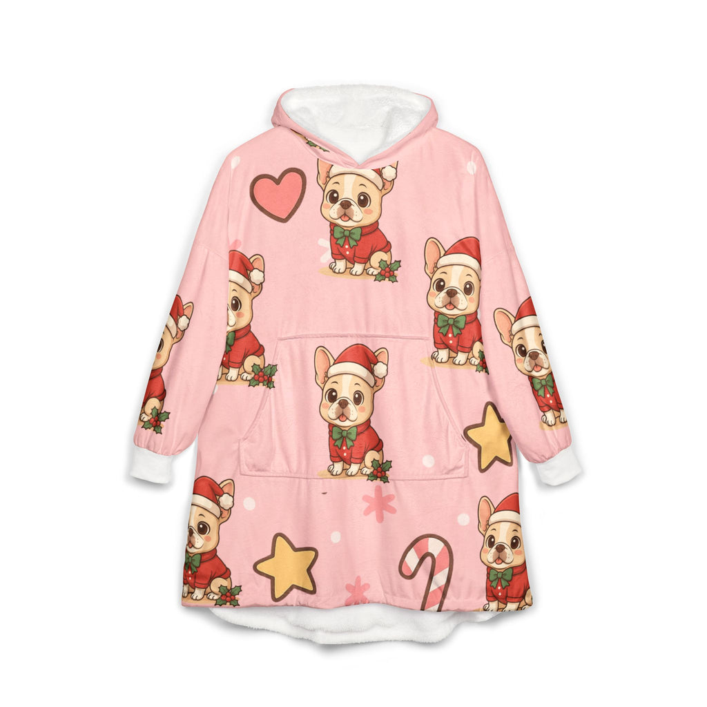 French Bulldog Christmas Kawaii Hooded Blanket, Japanese style