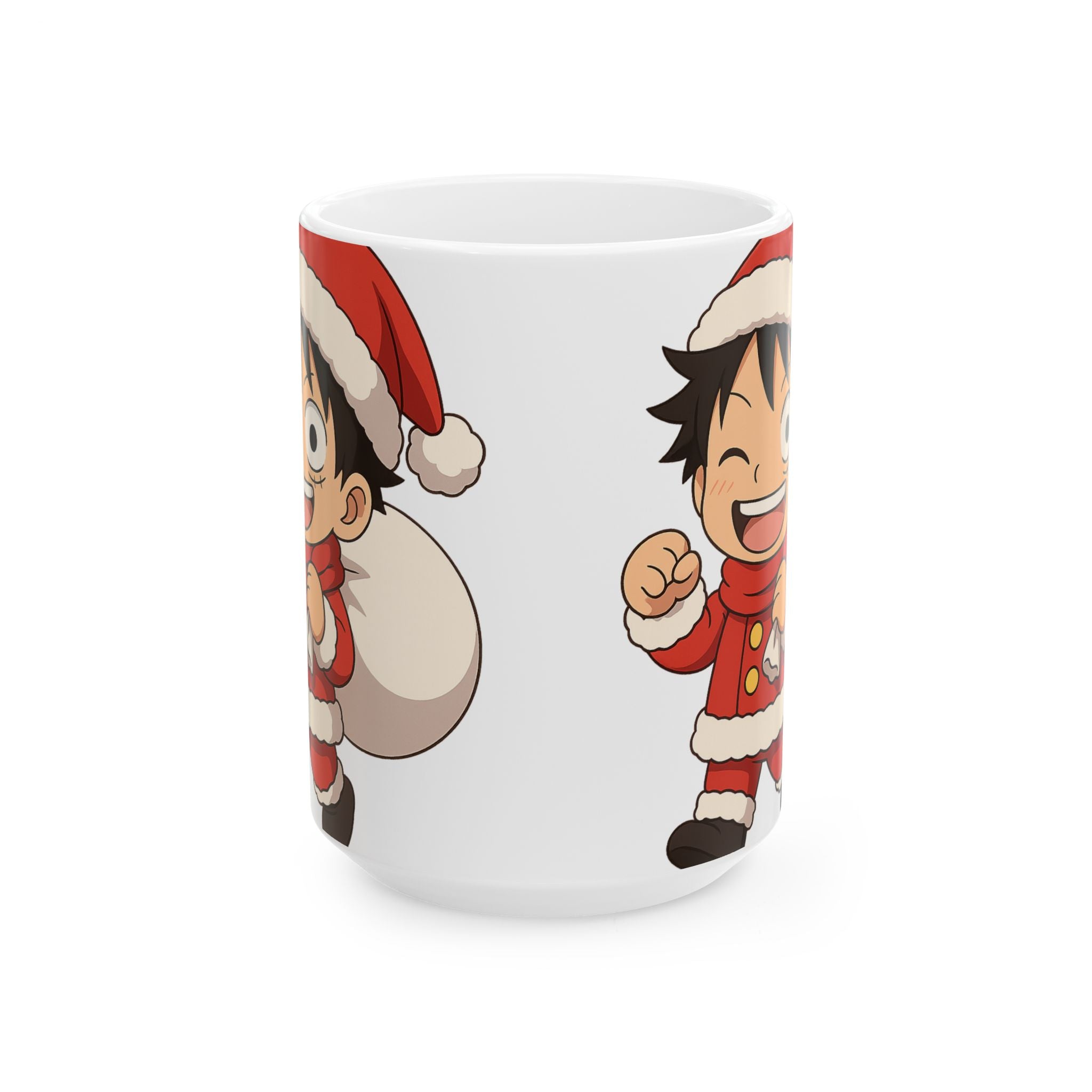 Christmas Luffy Anime Ceramic Mug, (11oz, 15oz)