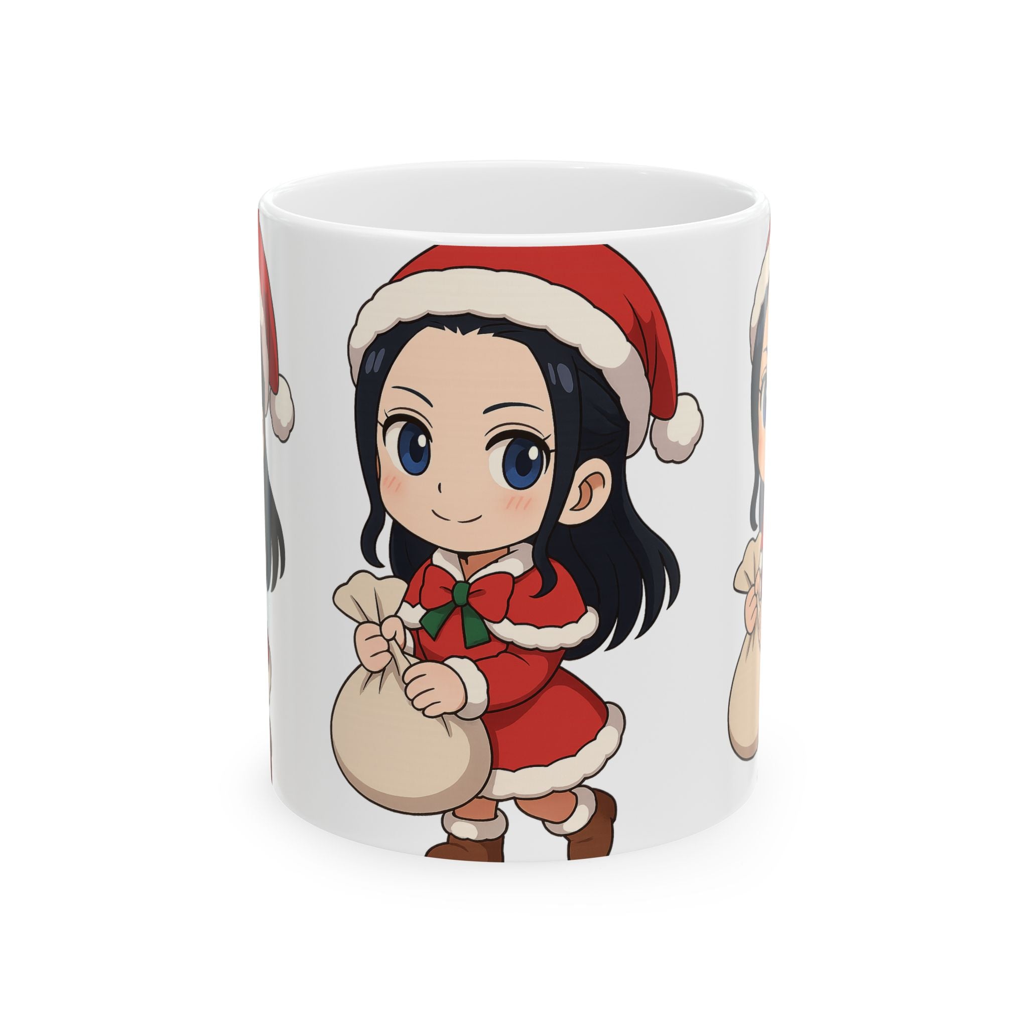 Christmas Robin Anime Ceramic Mug, (11oz, 15oz)