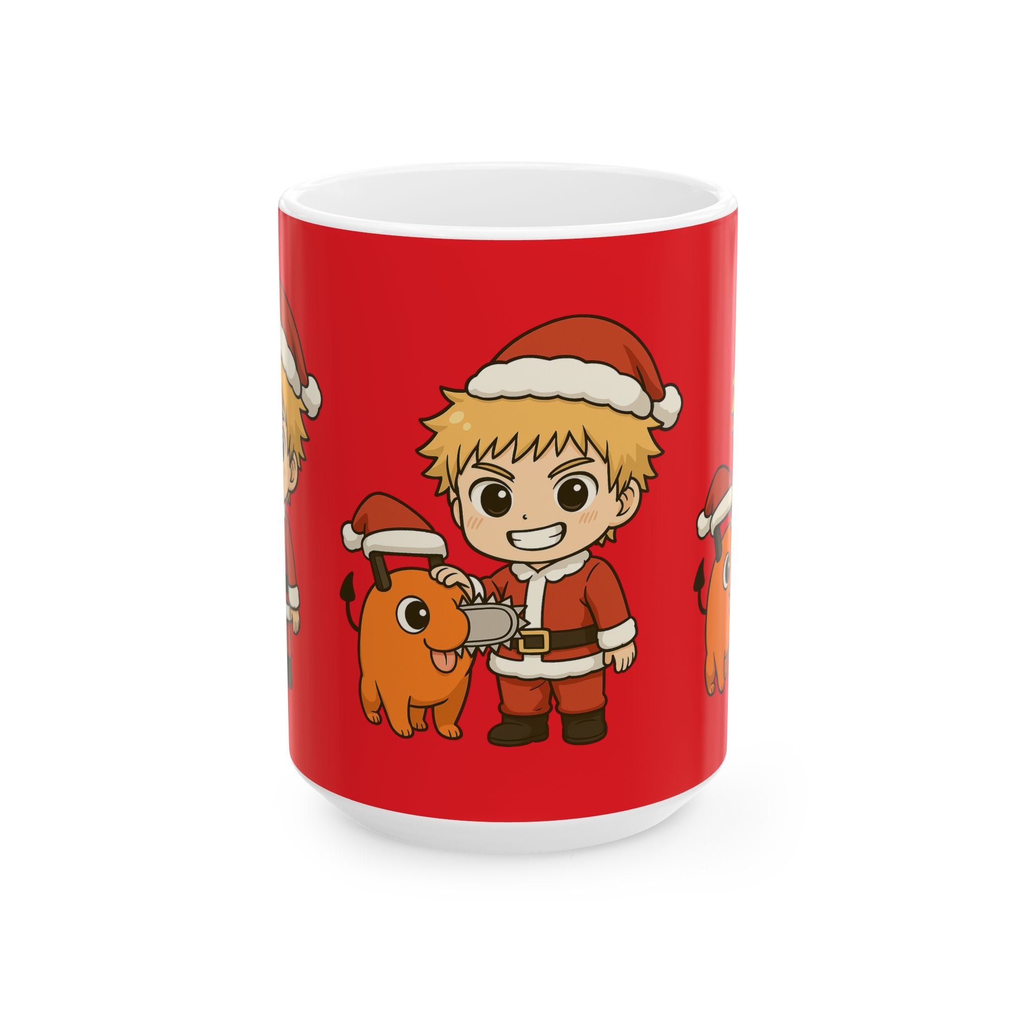 Chainsaw Man Christmas Anime  Ceramic Mug, (11oz, 15oz)