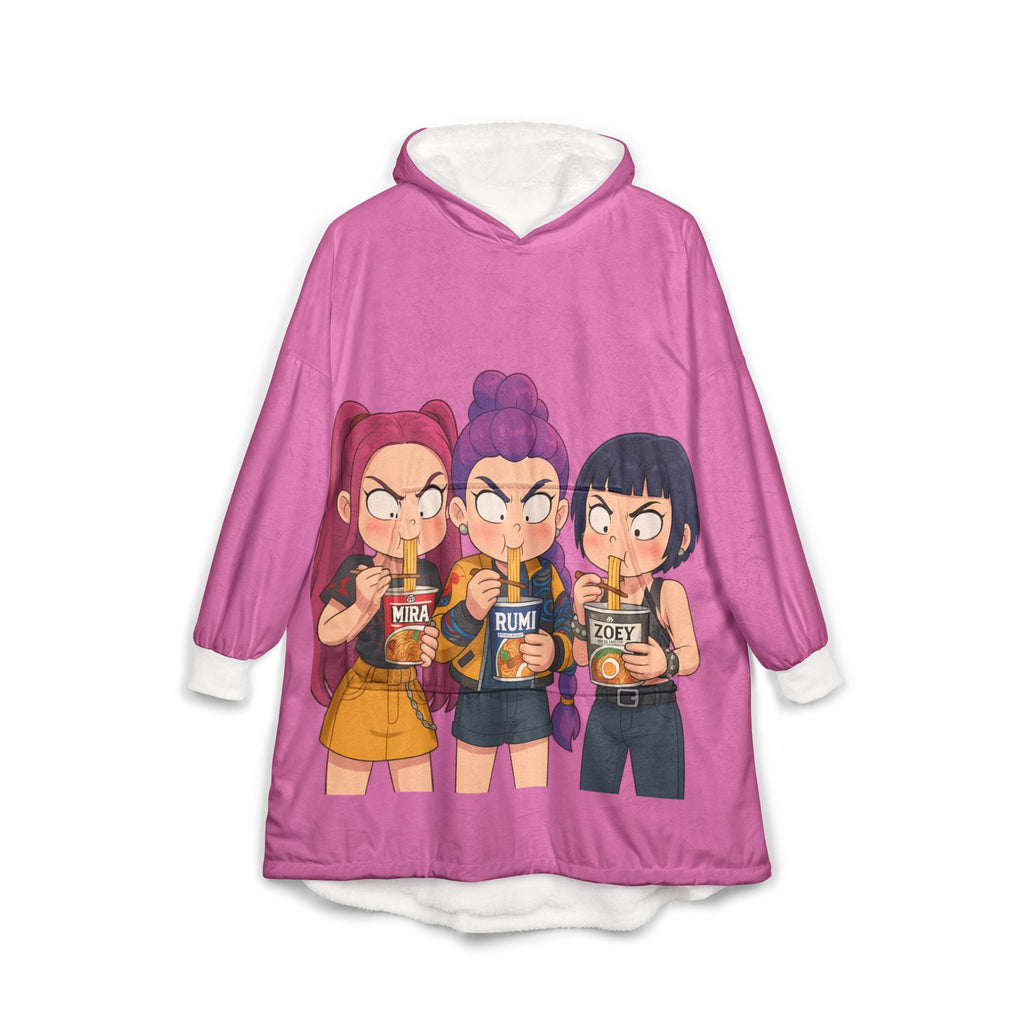 Kpop Demon Hooded Blanket, Japanese Style Wearable Blanket, Cartoon Cosplay Fleece Throw, Otaku Gift for Anime Fans, Cozy Comfy Lounge Robe