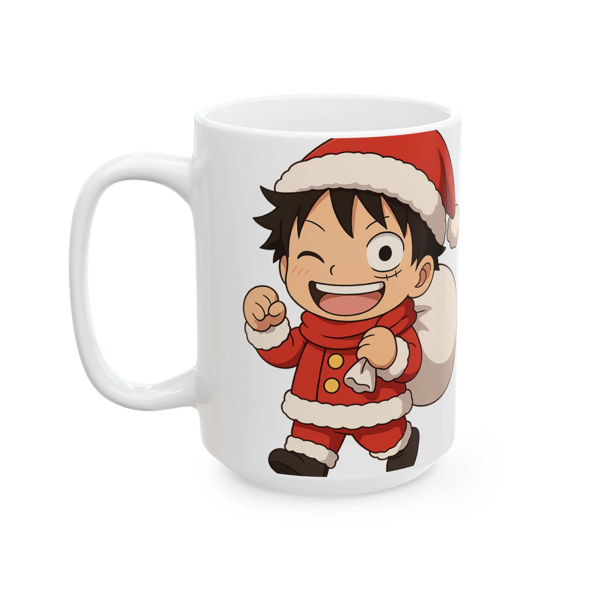 Christmas Luffy Anime Ceramic Mug, (11oz, 15oz)