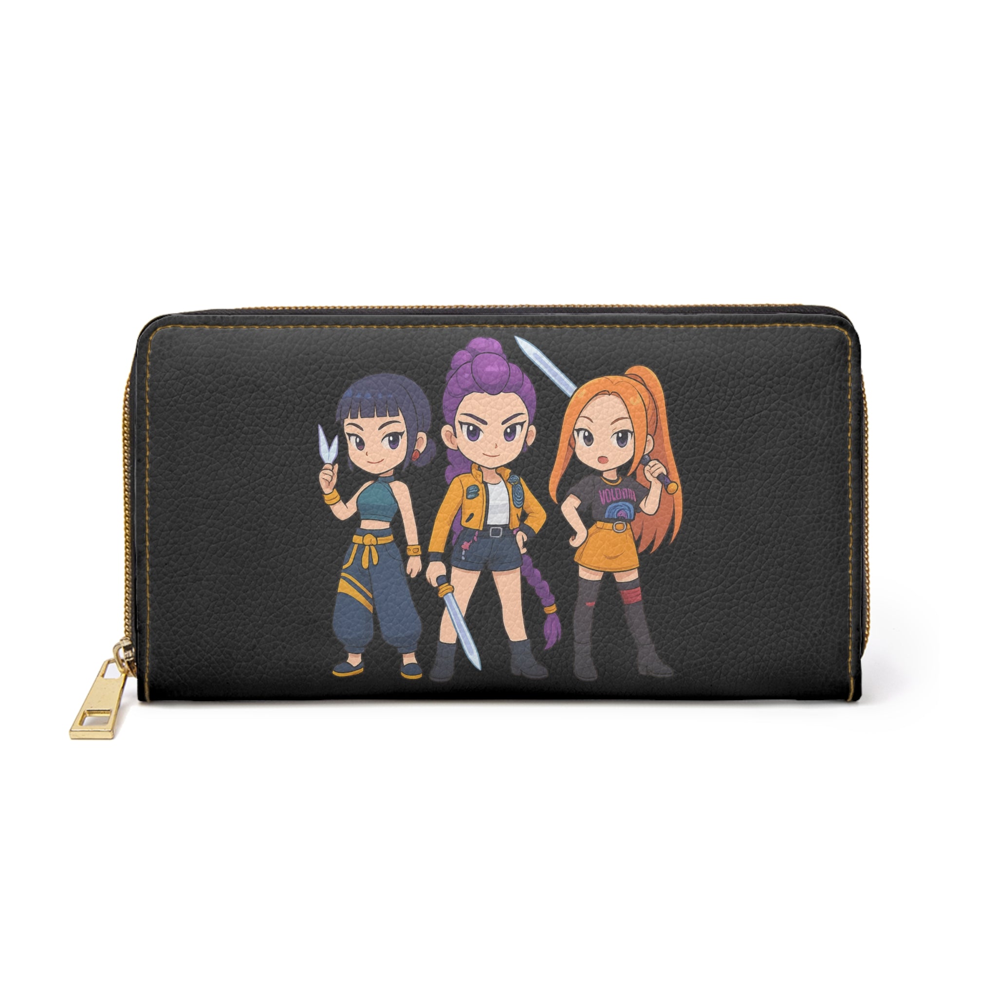 Kpop Demon Zipper Wallet, Japanese Cartoon Character Money Holder, Manga Graphic Print Purse, Anime Lover Gift, Comic Book Wallet, Geek