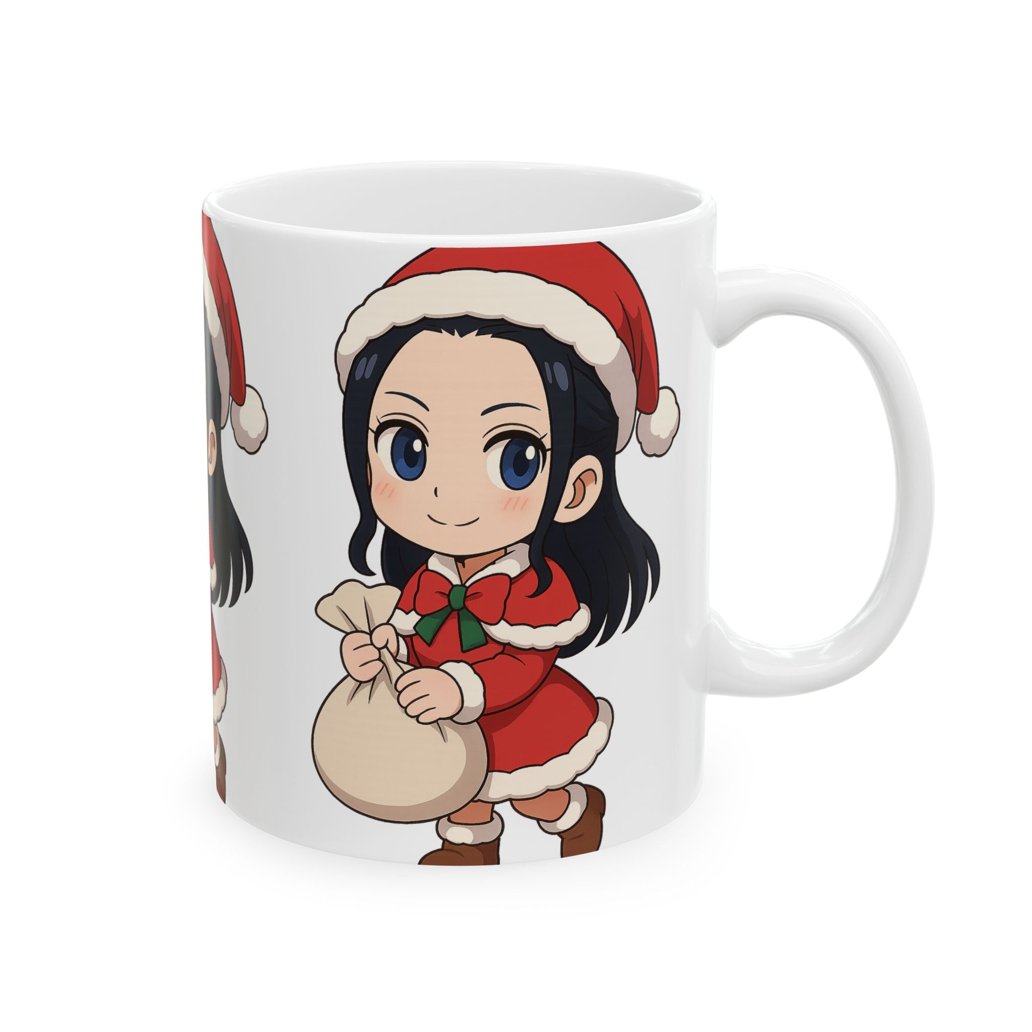 Christmas Robin Anime Ceramic Mug, (11oz, 15oz)