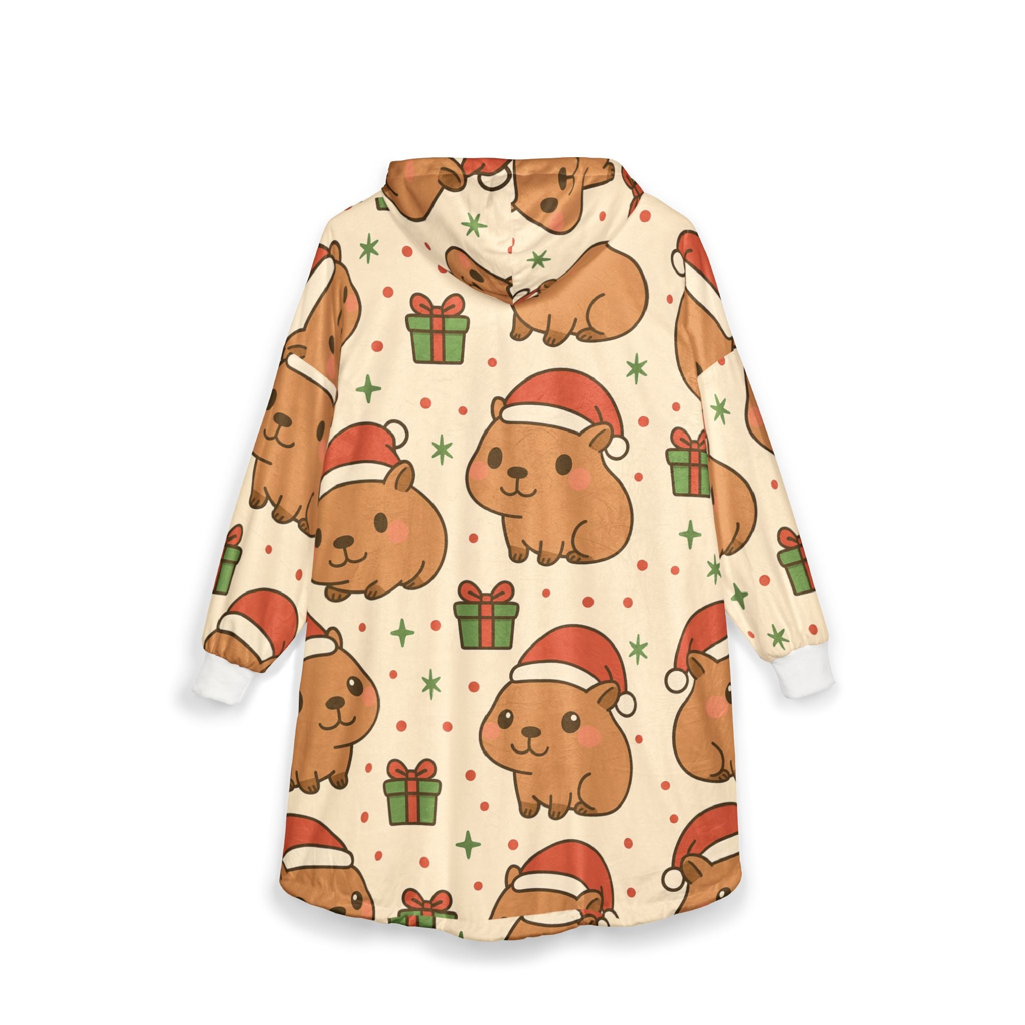 Capybara Hooded Blanket, Japanese Style Wearable Blanket, Cartoon Cosplay Fleece Throw, Otaku Gift for Anime Fans, Cozy Comfy Lounge Robe