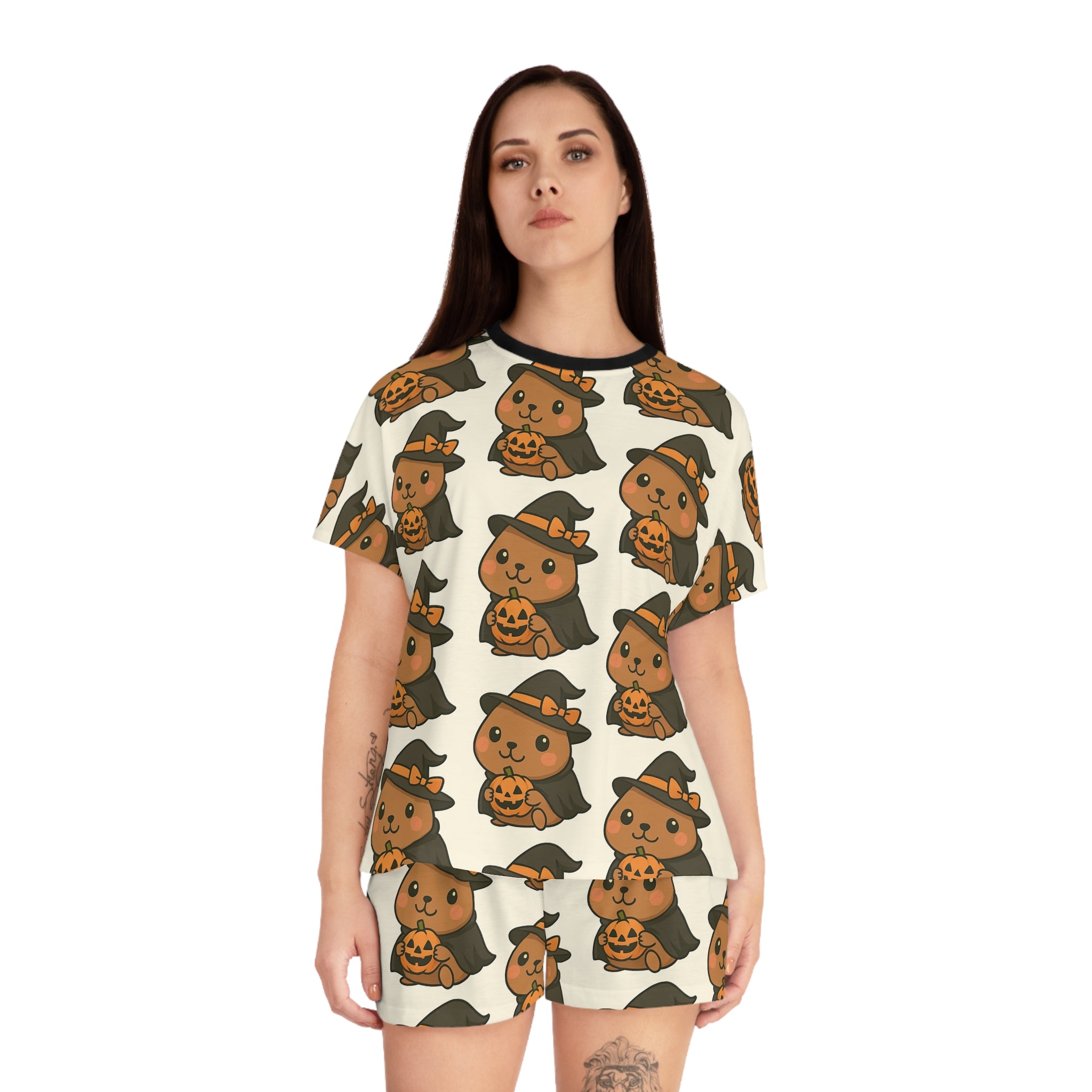 Capybara Halloween Women's Short Pajama Set