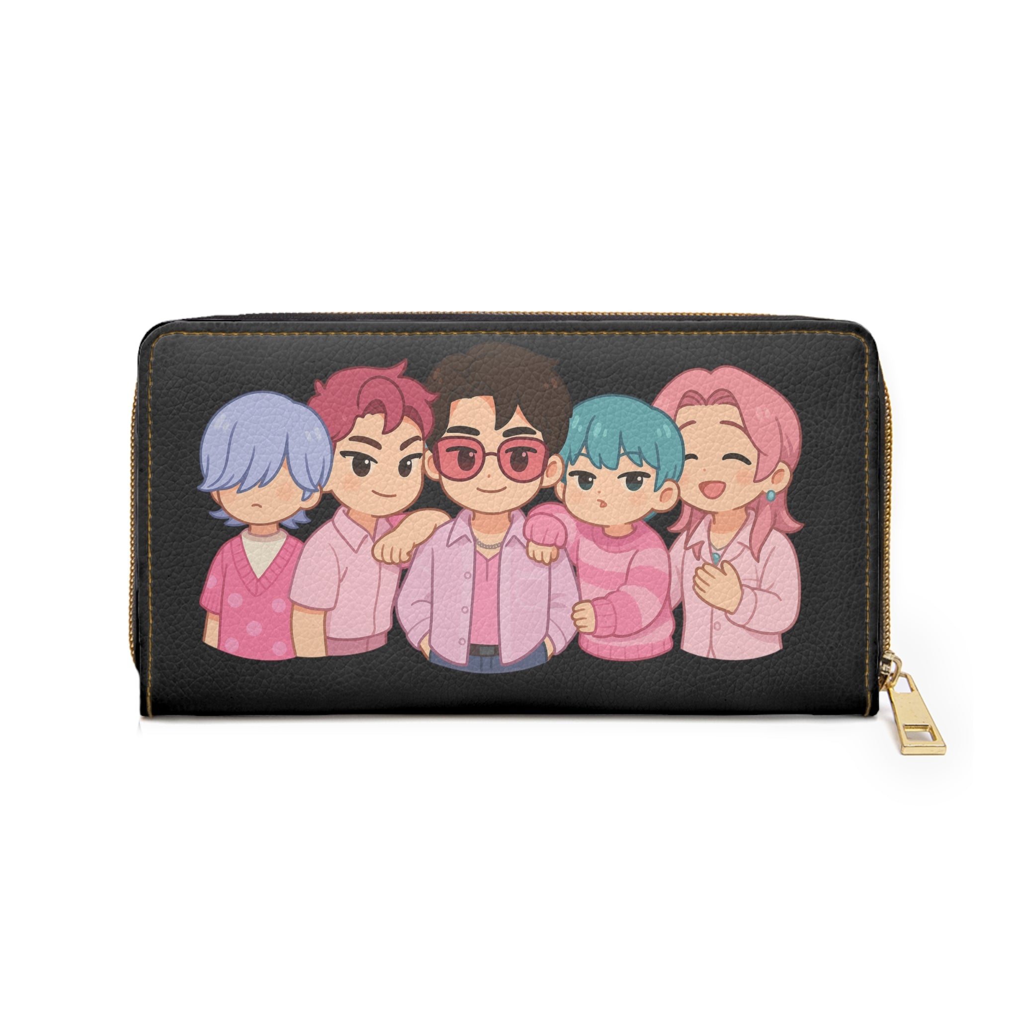 Kpop Demon Zipper Wallet, Japanese Cartoon Character Money Holder, Manga Graphic Print Purse, Anime Lover Gift, Comic Book Wallet, Geek