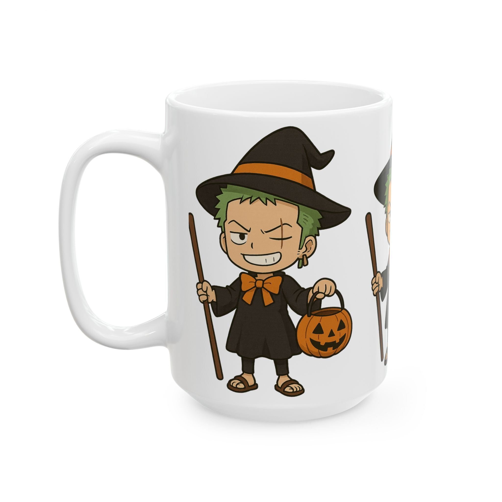 Halloween Zoro Anime Ceramic Mug, (11oz, 15oz)