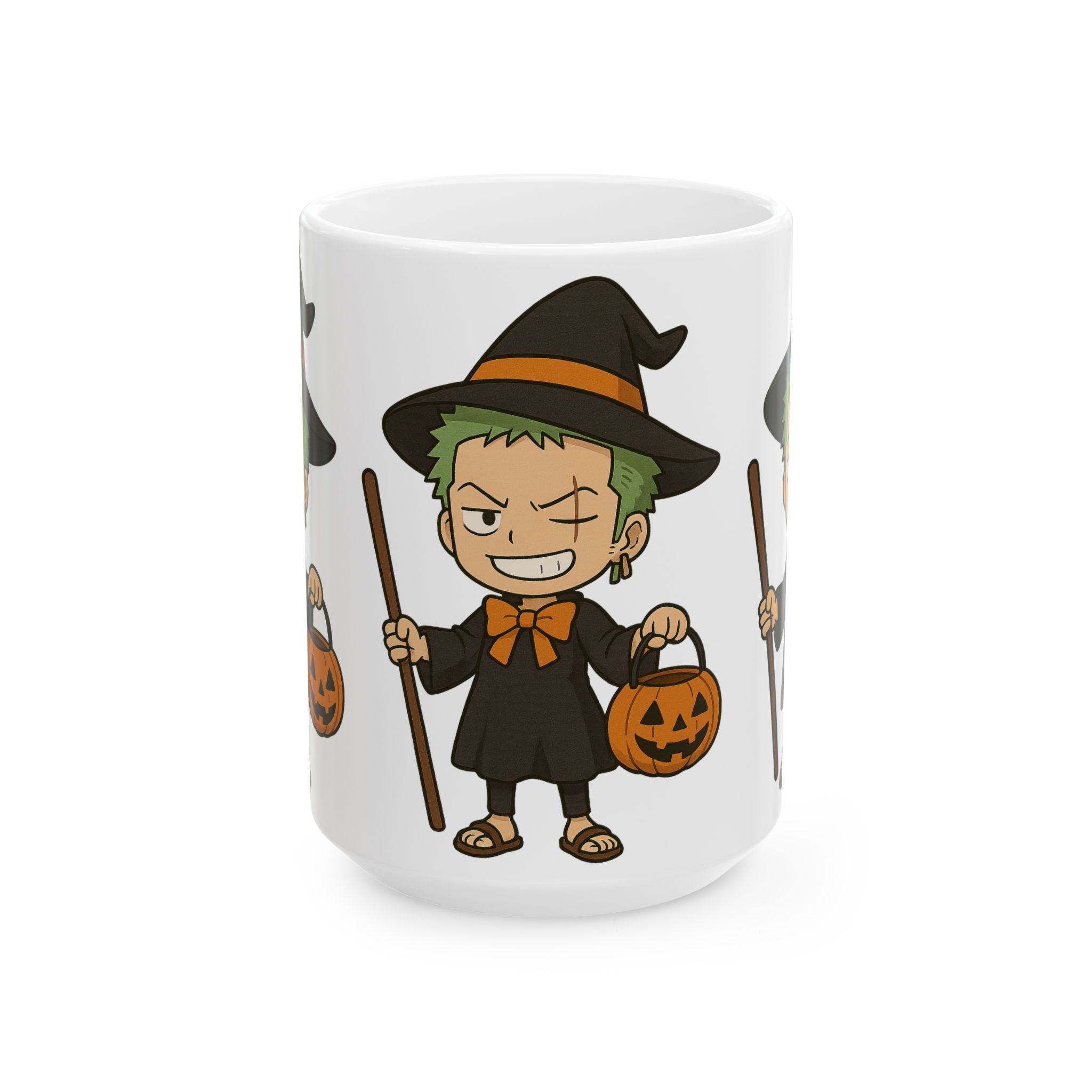 Halloween Zoro Anime Ceramic Mug, (11oz, 15oz)