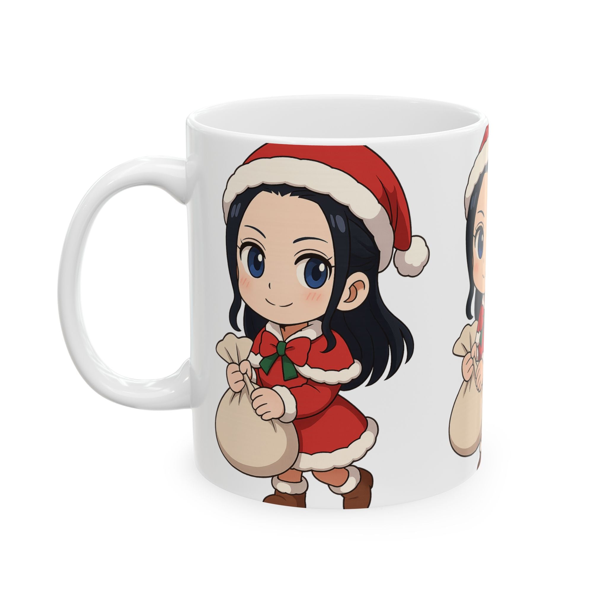 Christmas Robin Anime Ceramic Mug, (11oz, 15oz)