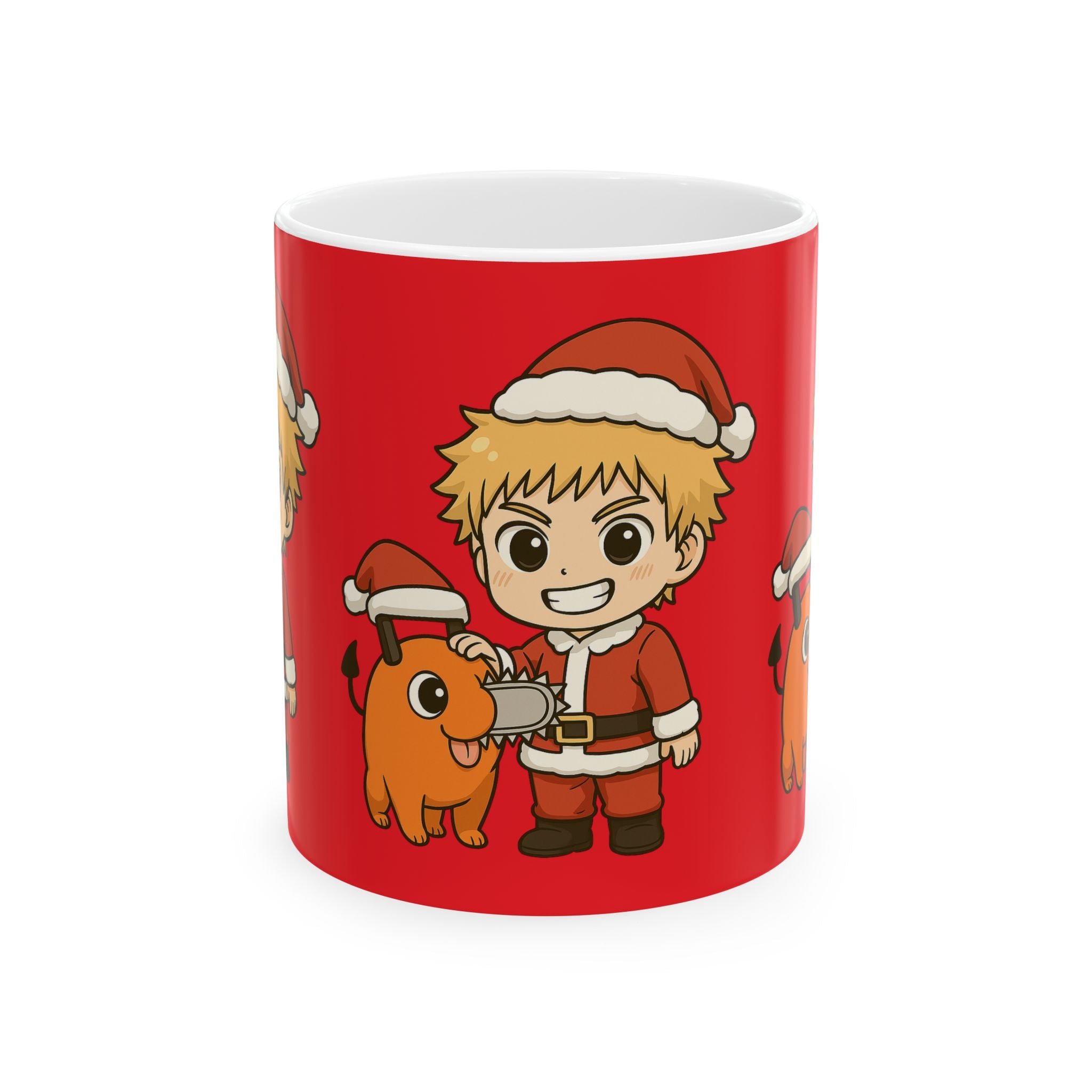 Chainsaw Man Christmas Anime  Ceramic Mug, (11oz, 15oz)