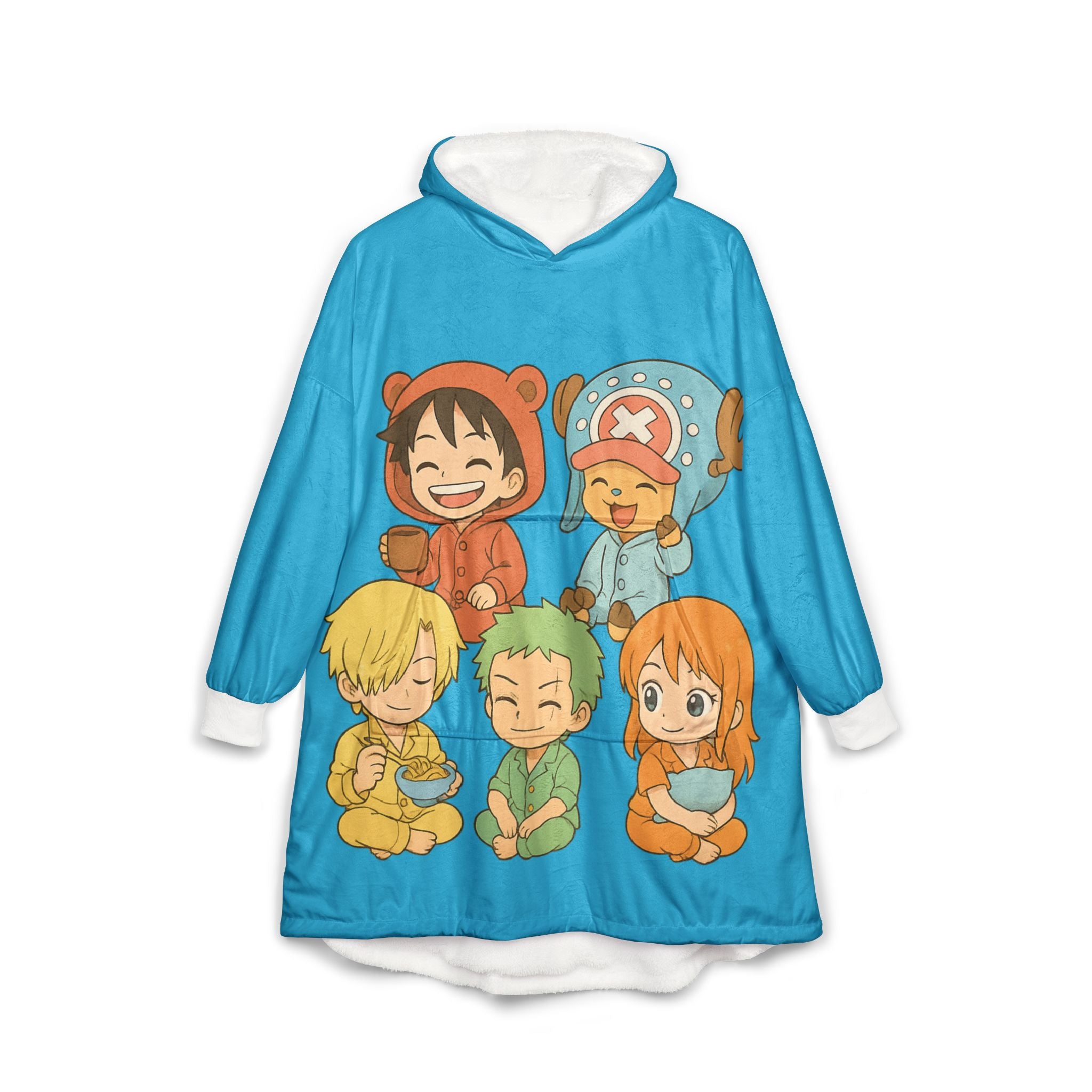Anime Hooded Blanket, Japanese Style Wearable Blanket, Cartoon Cosplay Fleece Throw, Otaku Gift for Anime Fans, Cozy Comfy Lounge Robe