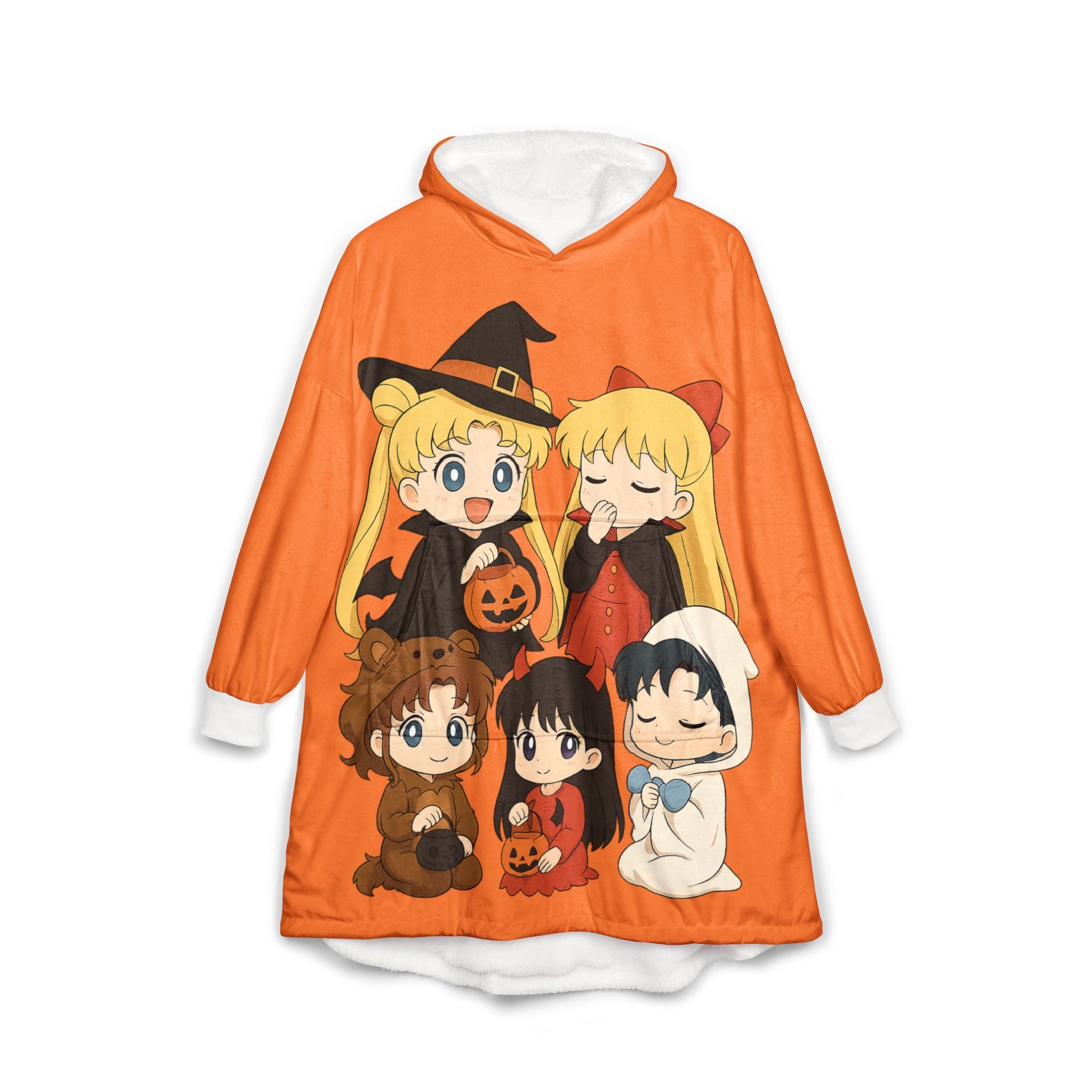 Anime Hooded Blanket, Japanese Style Wearable Blanket, Cartoon Cosplay Fleece Throw, Otaku Gift for Anime Fans, Cozy Comfy Lounge Robe