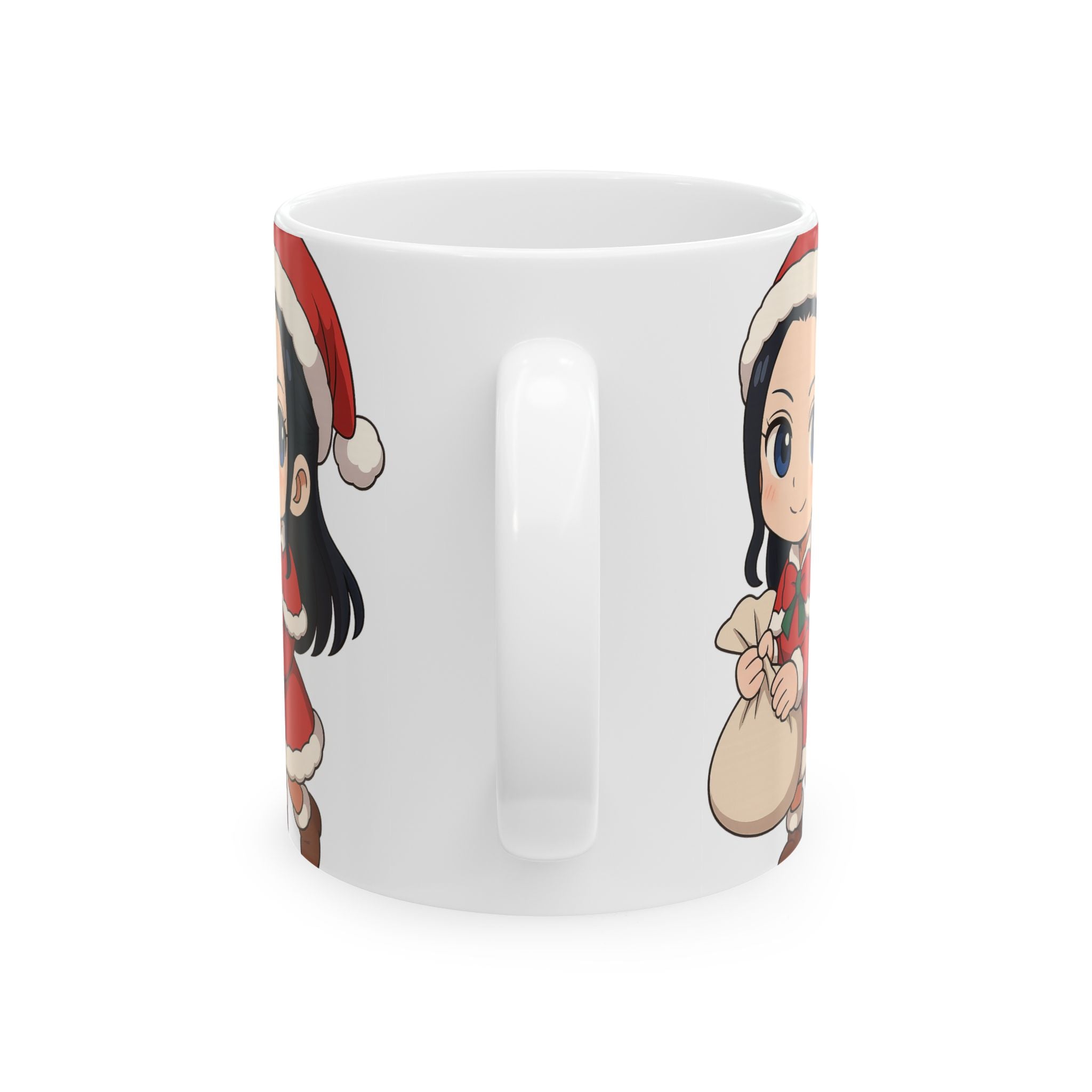 Christmas Robin Anime Ceramic Mug, (11oz, 15oz)