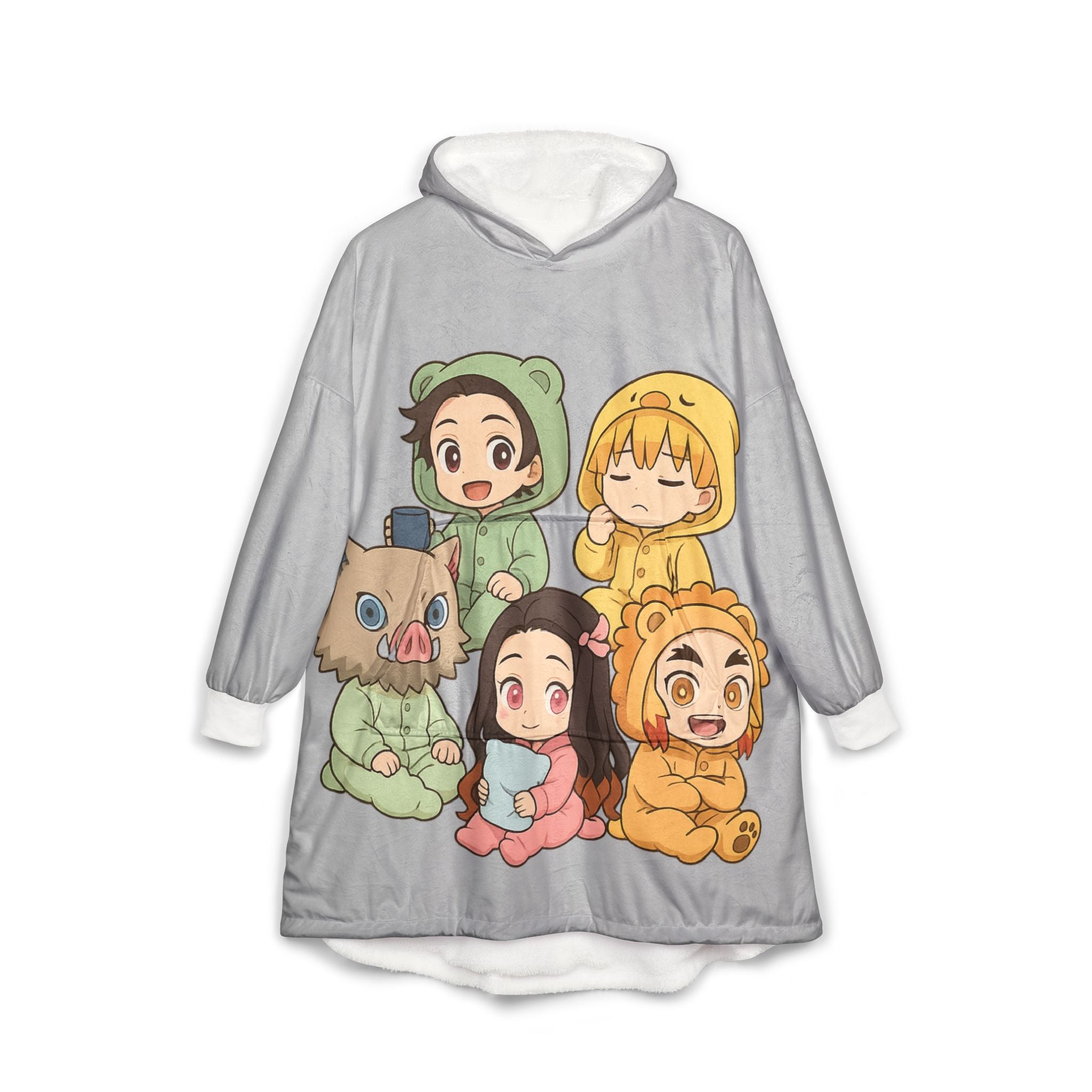 Demon Slayer Hooded Blanket, Japanese Style Wearable Blanket