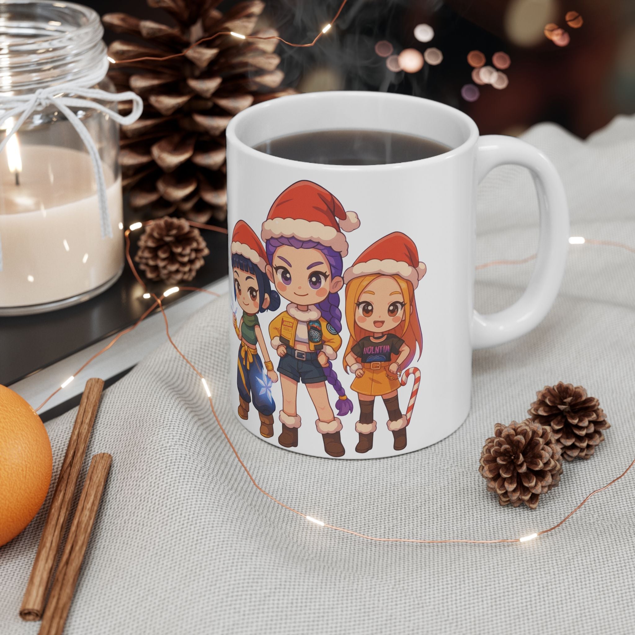 Christmas Kpop Demon hunters Ceramic Mug, (11oz, 15oz)