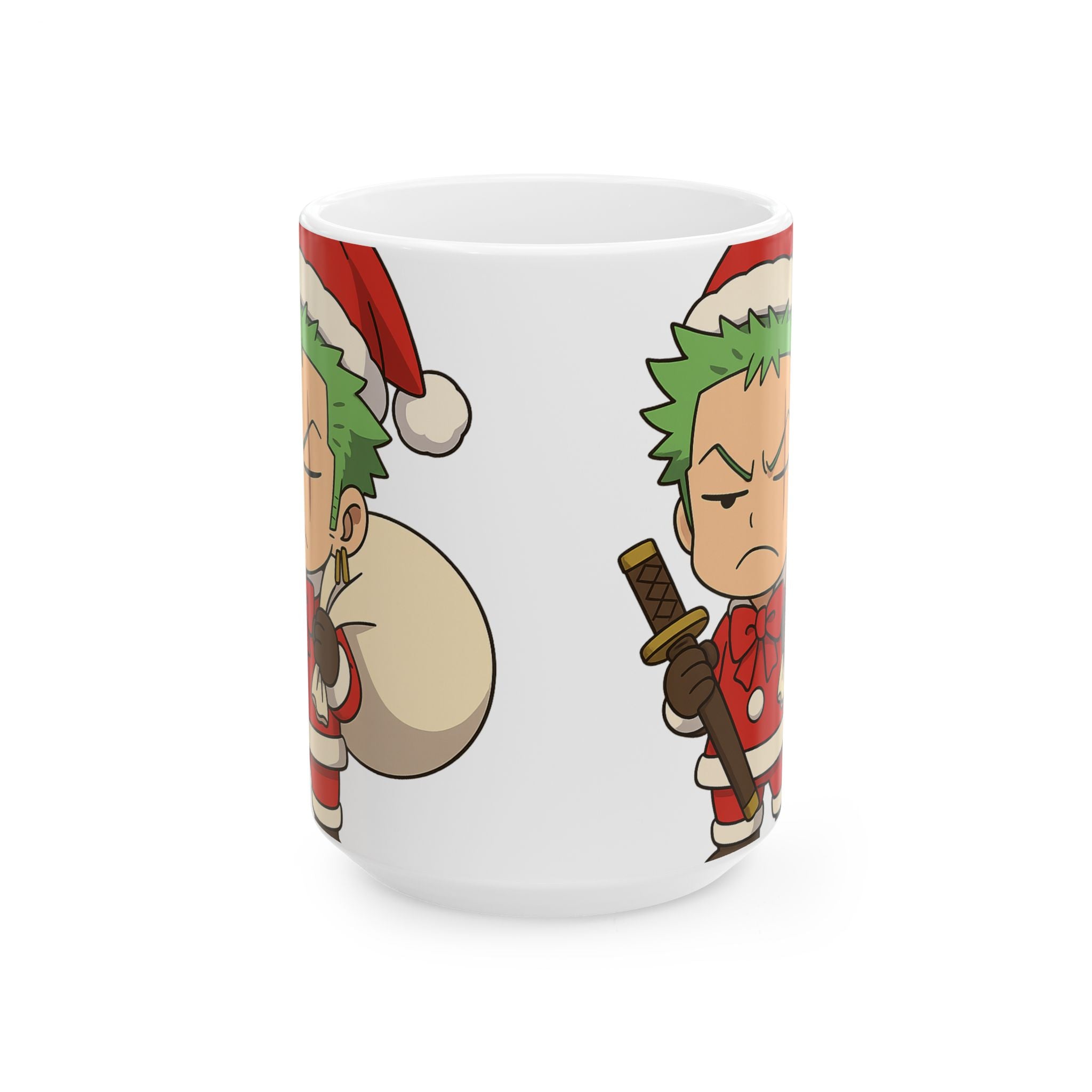Christmas Zoro Anime Ceramic Mug, (11oz, 15oz)