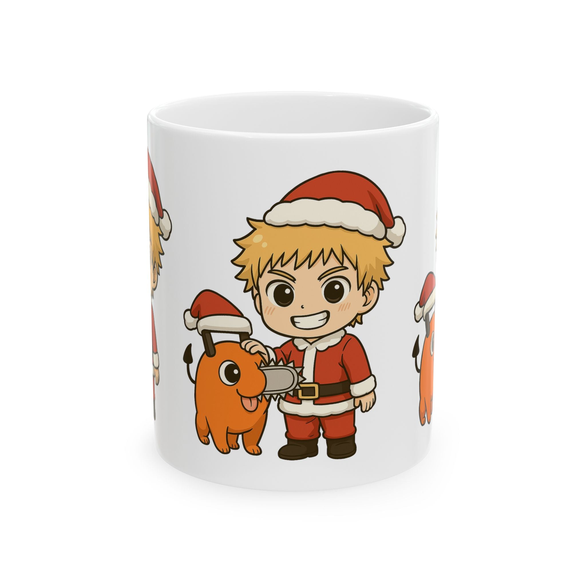 Chainsaw Man Christmas Anime Ceramic Mug, (11oz, 15oz)