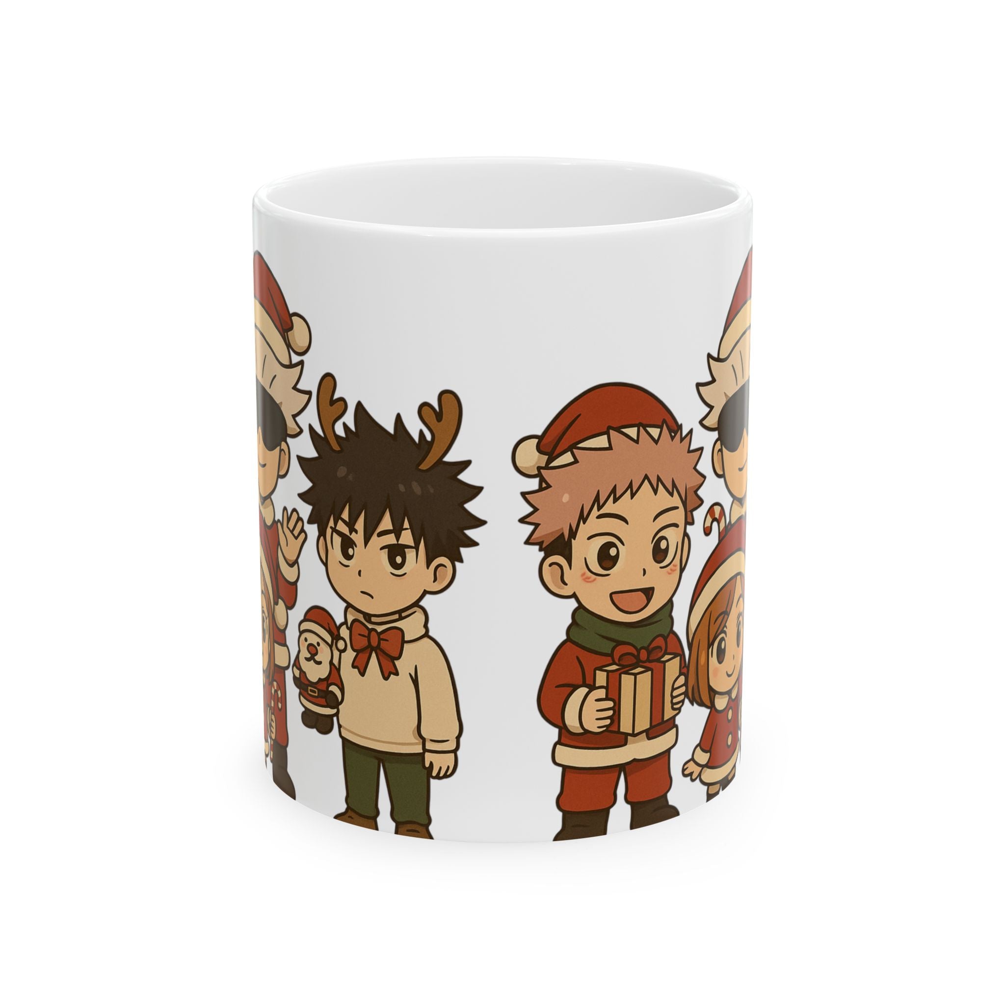 Jujutsu kaisen Christmas Anime Ceramic Mug, (11oz, 15oz)