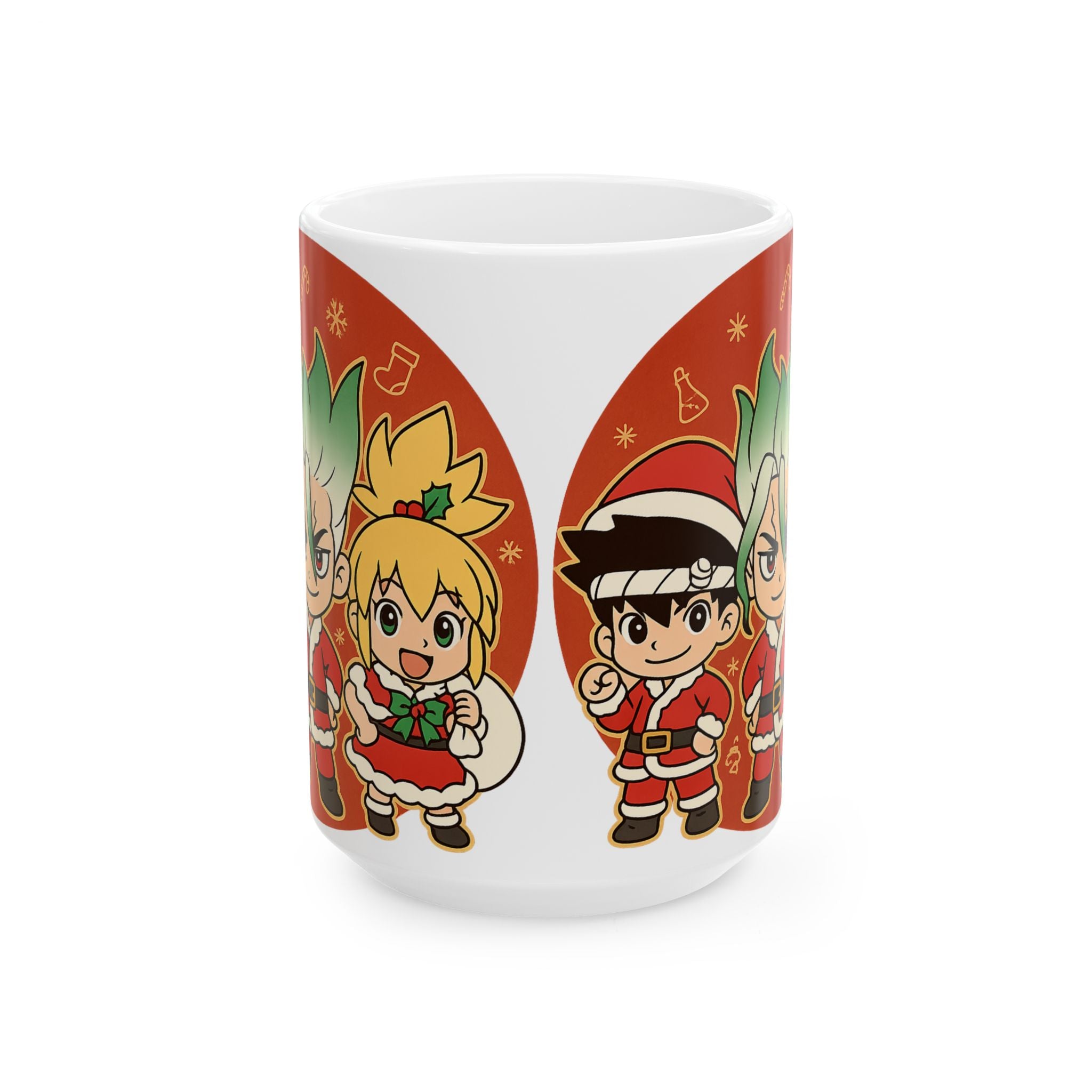 Dr Stone Anime Christmas Ceramic Mug, (11oz, 15oz)