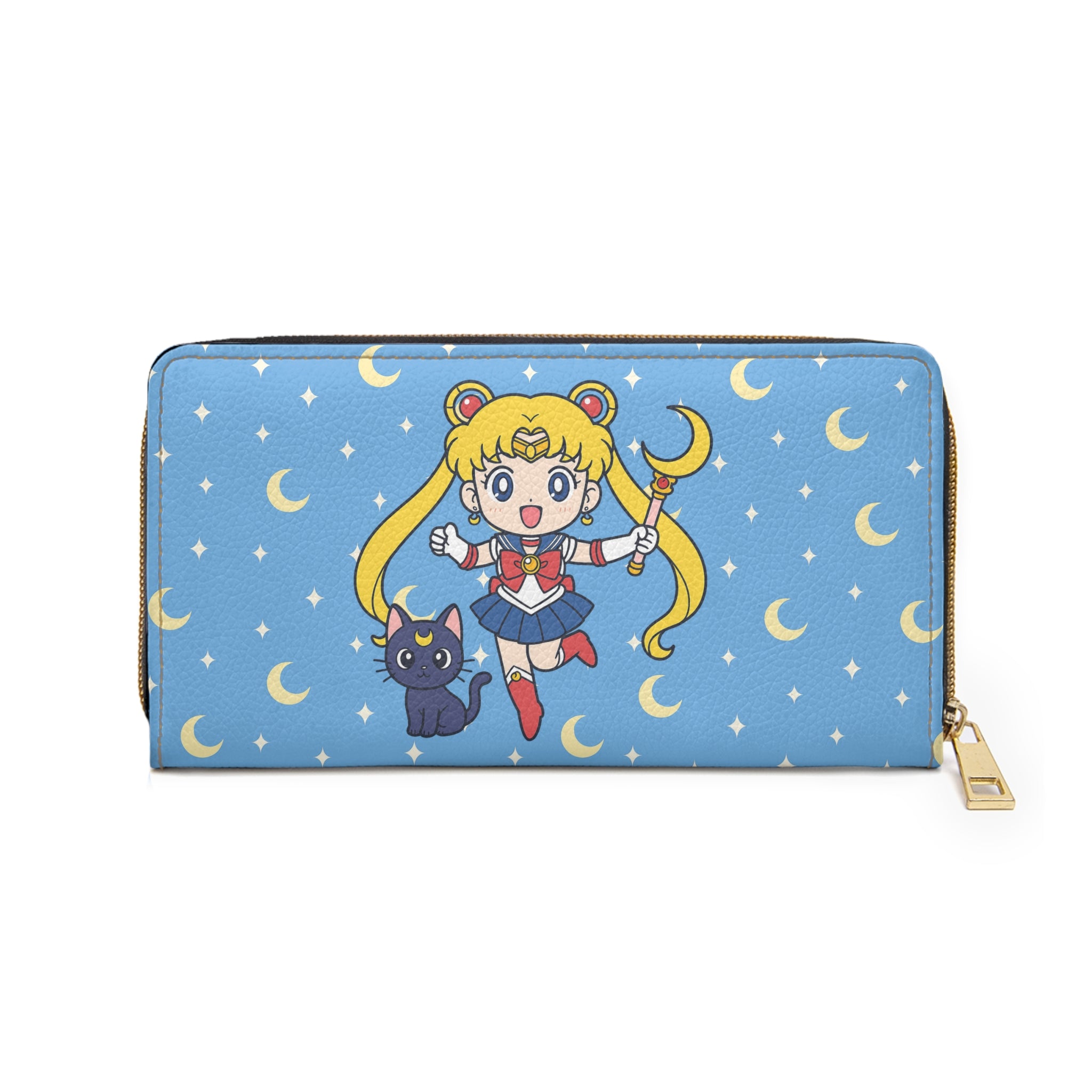 Sailor Moon Zipper Wallet, Japanese Cartoon Character Money Holder, Manga Graphic Print Purse, Anime Lover Gift, Comic Book Wallet, Geek