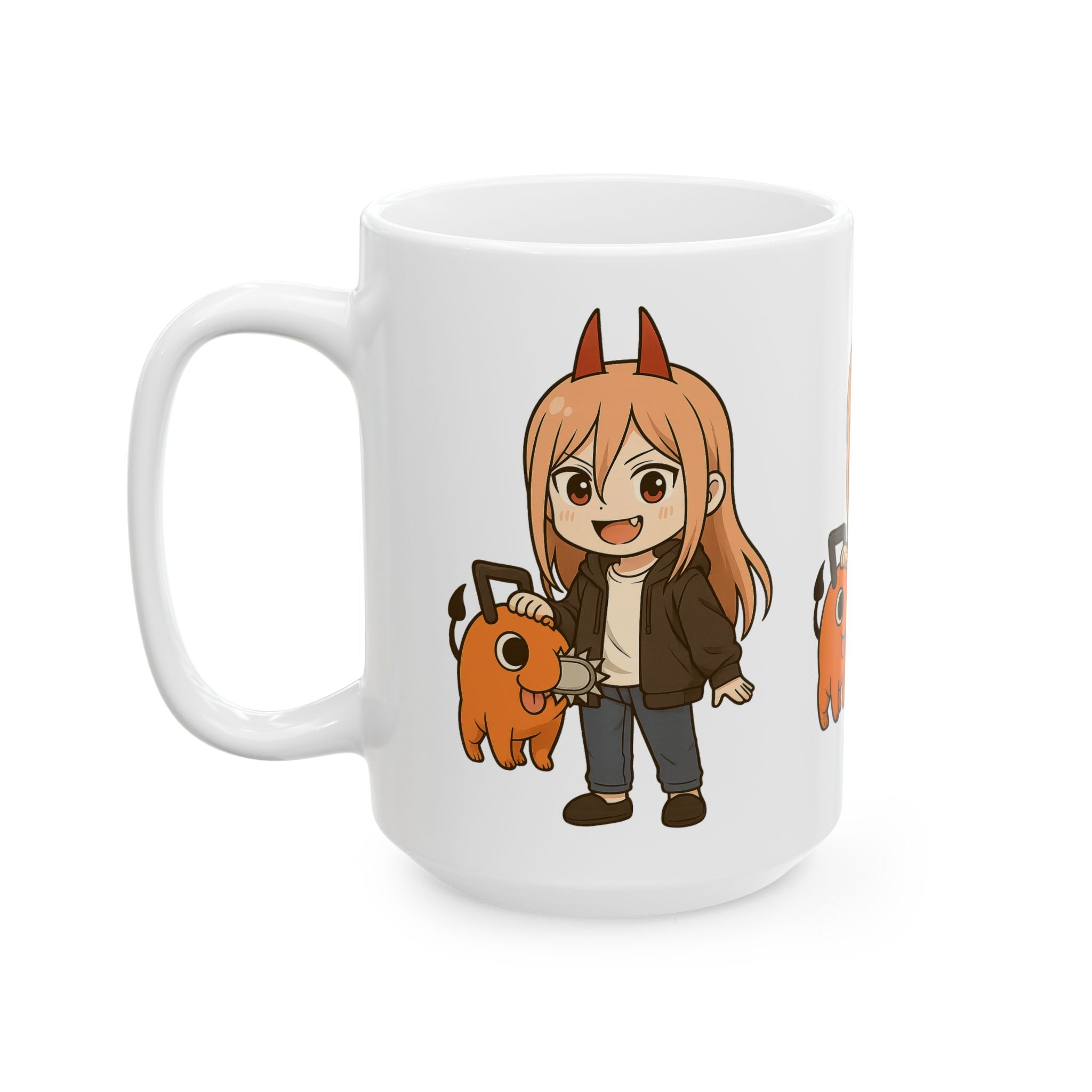 Chainsaw Man Anime Ceramic Mug, (11oz, 15oz)