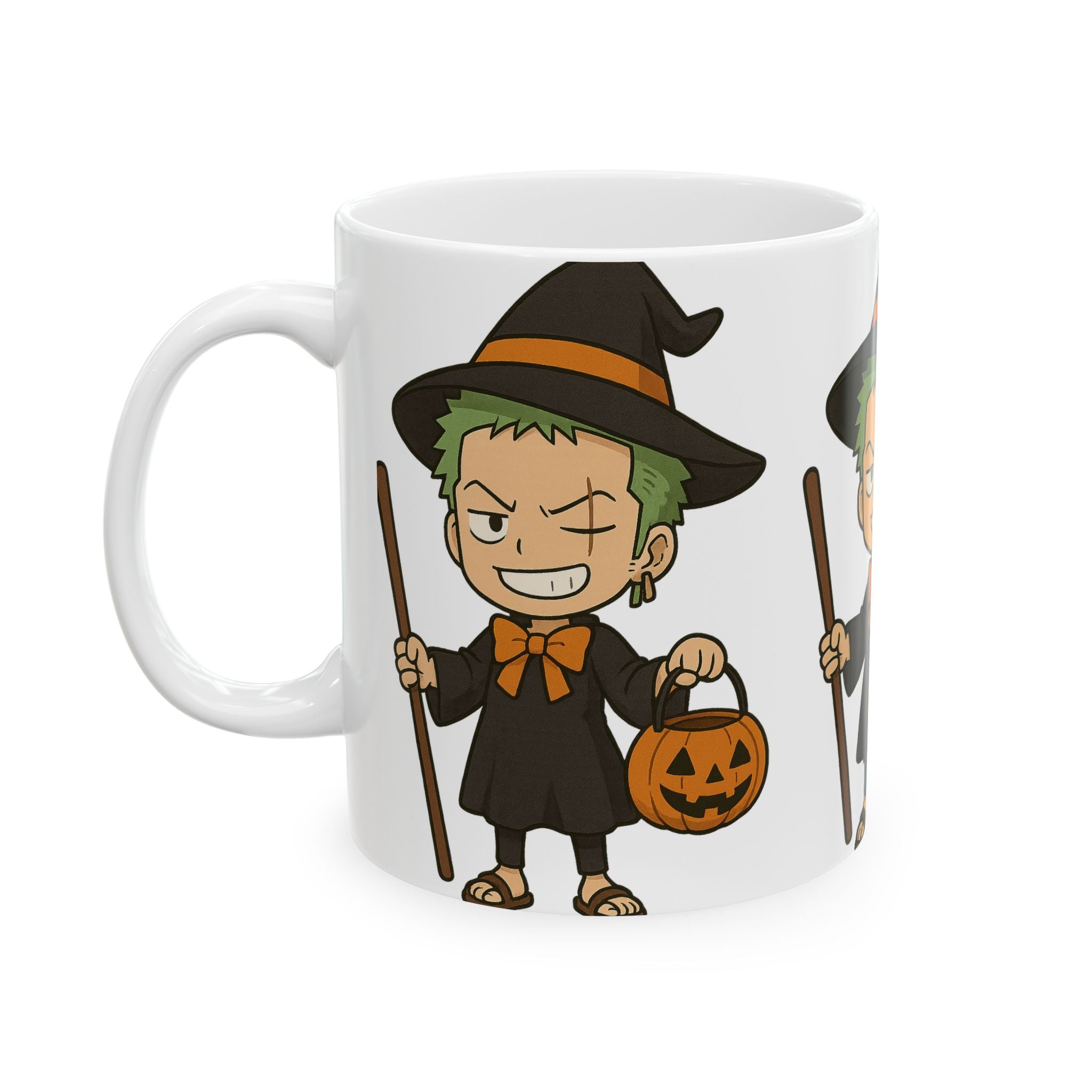 Halloween Zoro Anime Ceramic Mug, (11oz, 15oz)