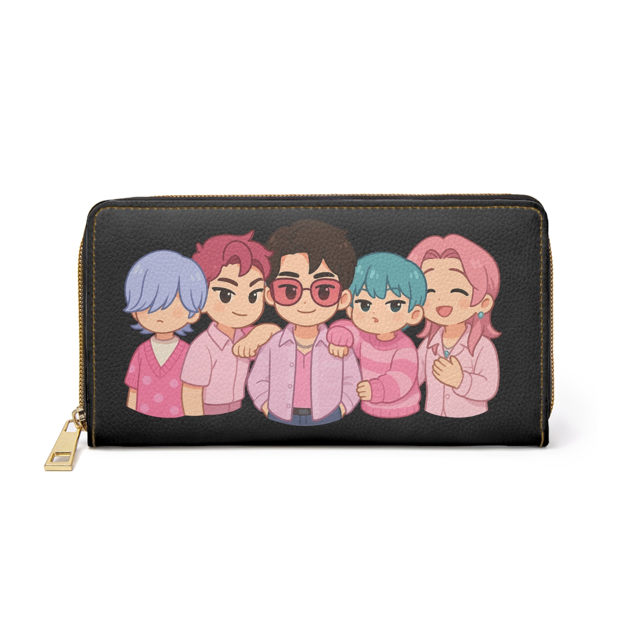 Kpop Demon Zipper Wallet, Japanese Cartoon Character Money Holder, Manga Graphic Print Purse, Anime Lover Gift, Comic Book Wallet, Geek