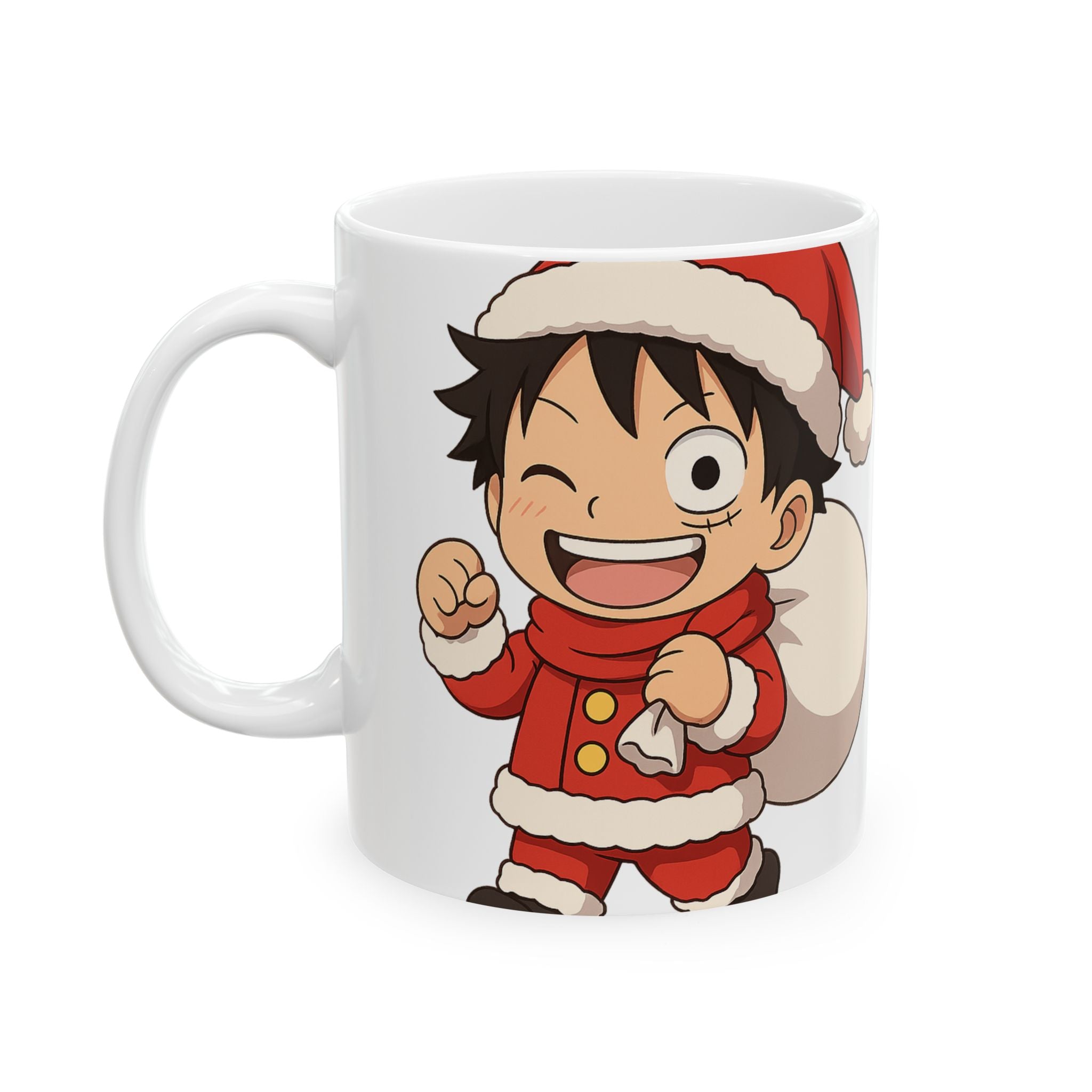 Christmas Luffy Anime Ceramic Mug, (11oz, 15oz)