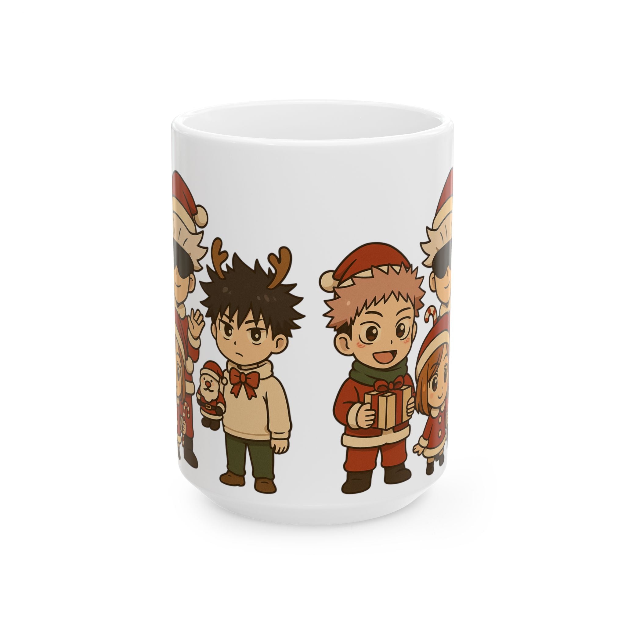 Jujutsu kaisen Christmas Anime Ceramic Mug, (11oz, 15oz)