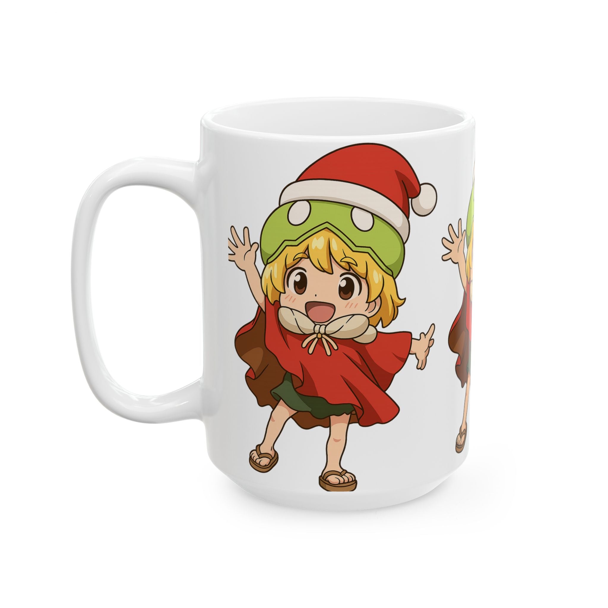 Dr Stone Anime Christmas Suica Ceramic Mug, (11oz, 15oz)