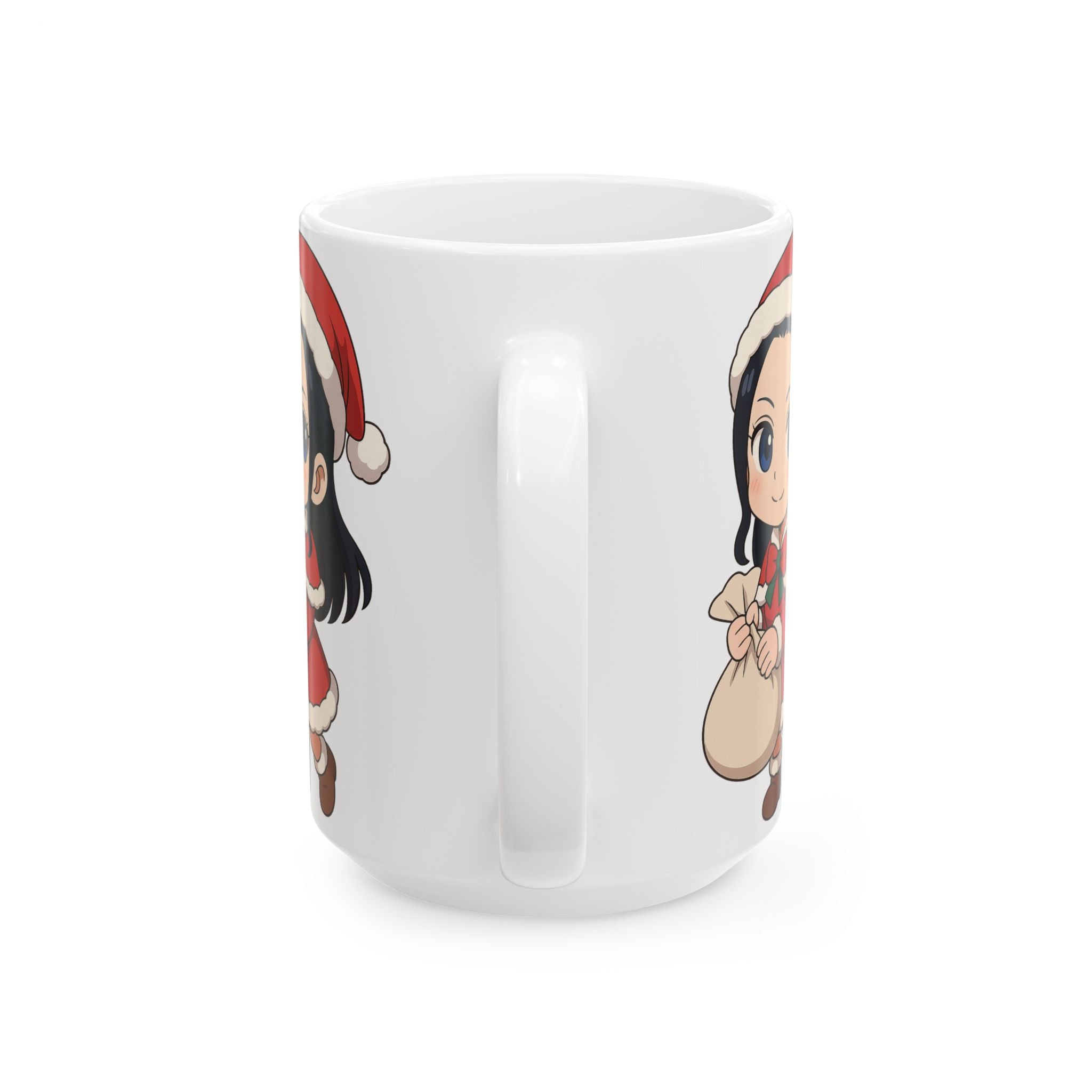 Christmas Robin Anime Ceramic Mug, (11oz, 15oz)