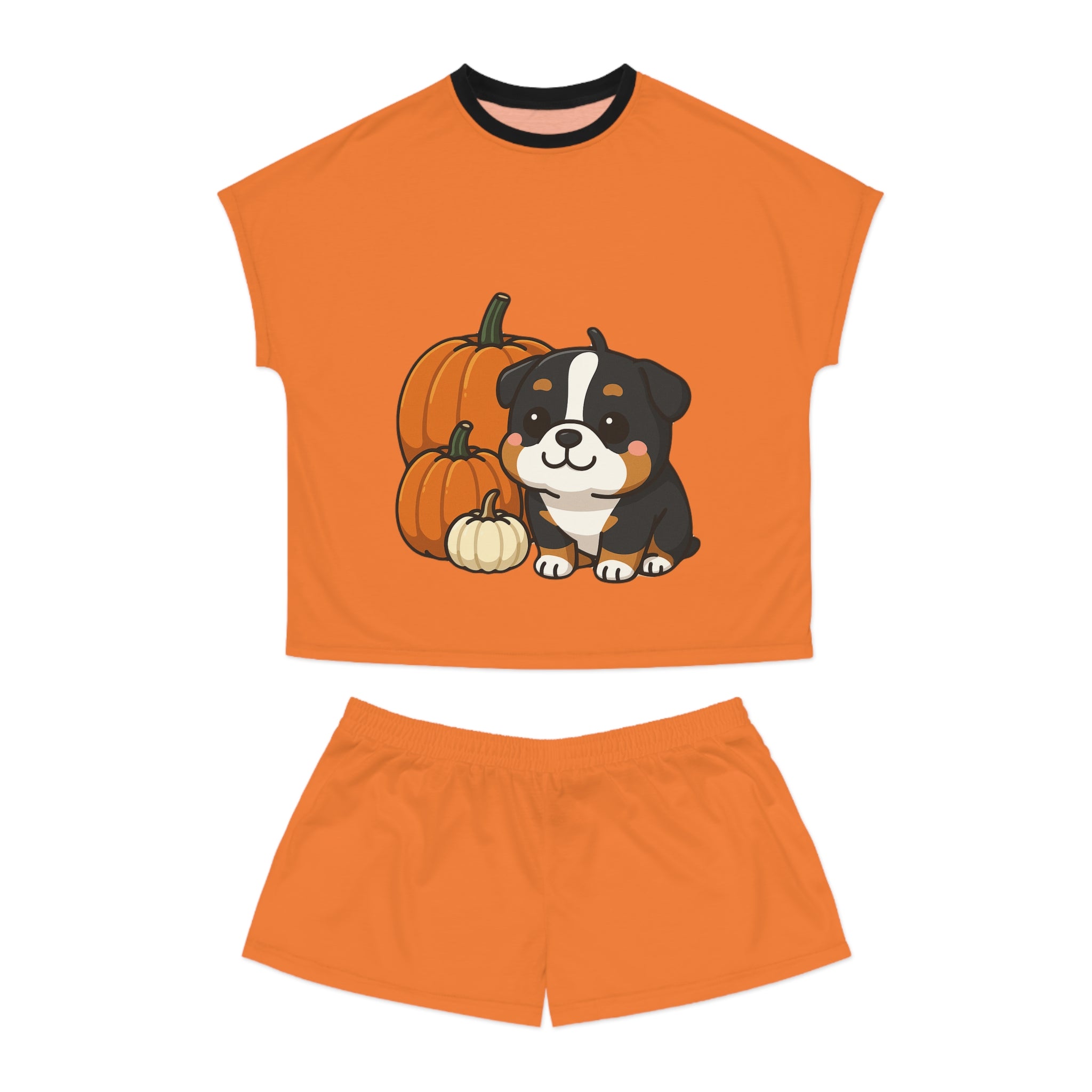 Bulldog Halloween Women's Short Pajama Set