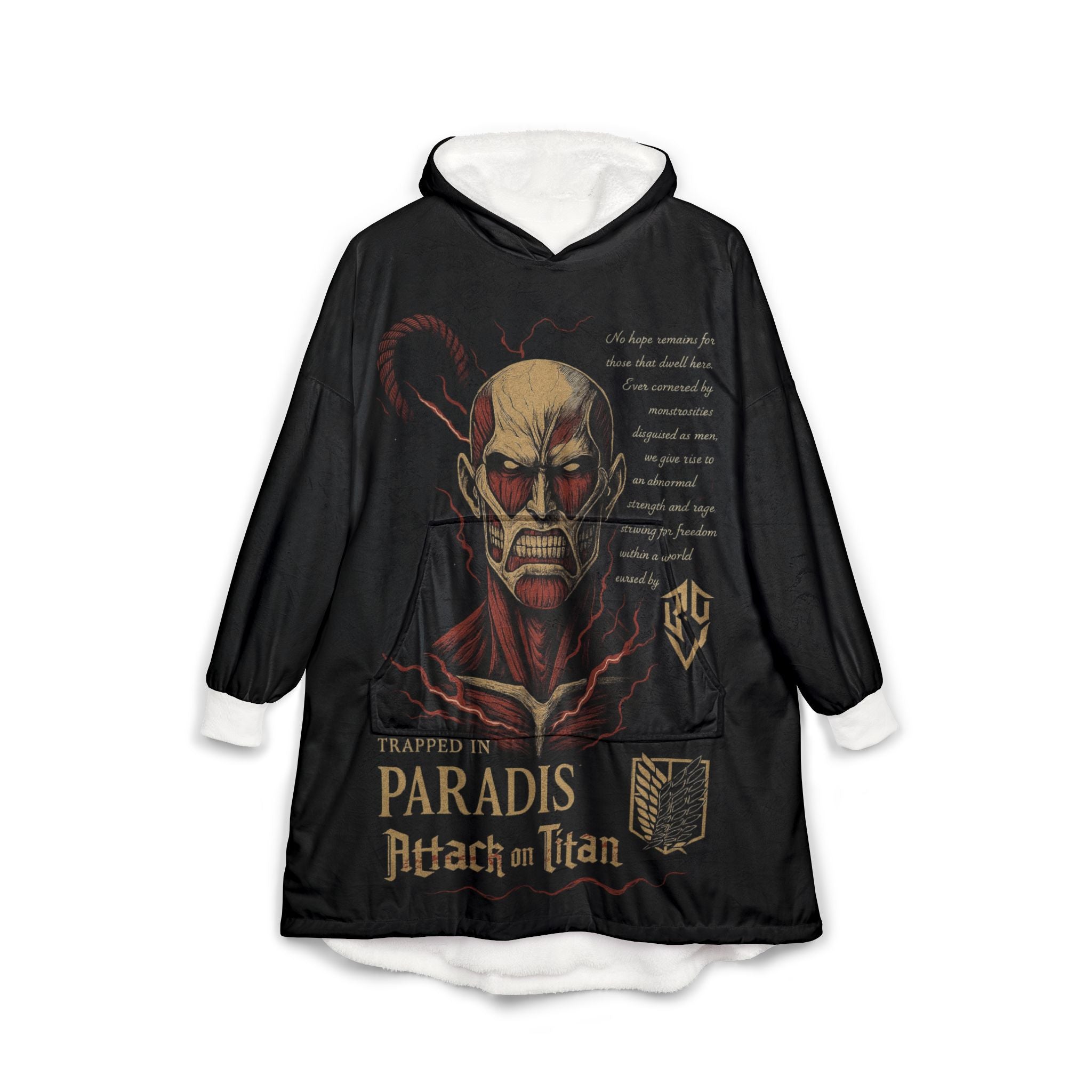 Attack on Titan Hooded Blanket, Japanese Style Wearable Blanket