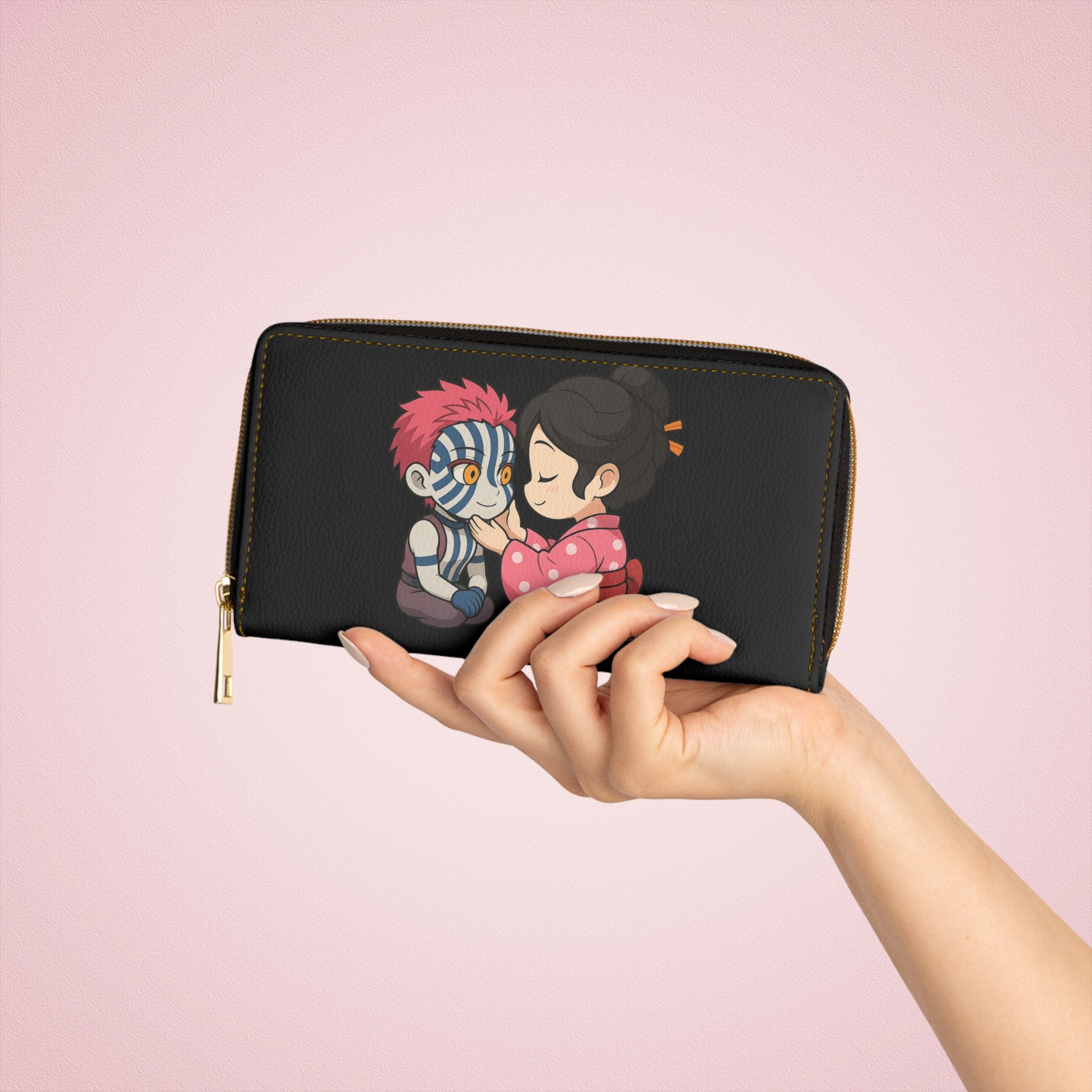 Akaza Anime Zipper Wallet, Japanese Cartoon Character Money Holder, Manga Graphic Print Purse, Anime Lover Gift, Comic Book Wallet, Geek