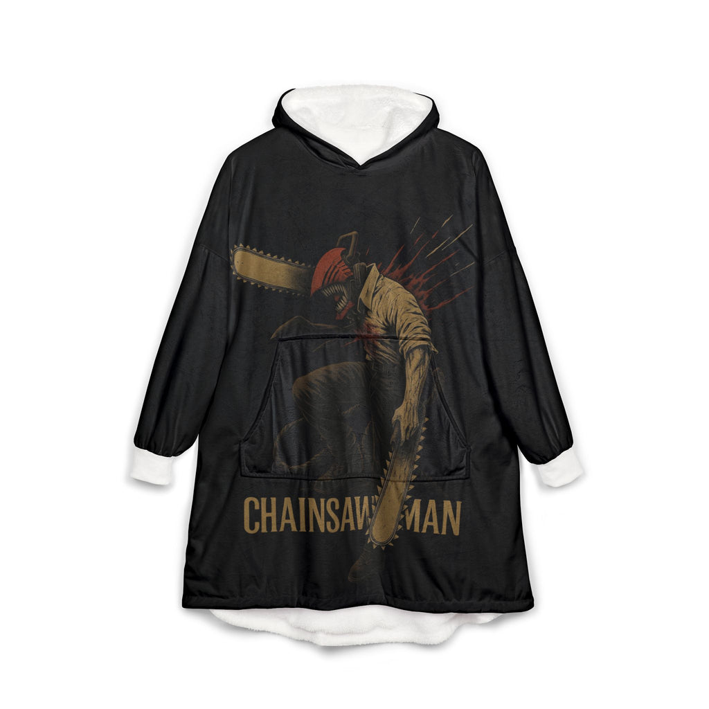 Chainsaw man Hooded Blanket, Japanese Style Wearable Blanket