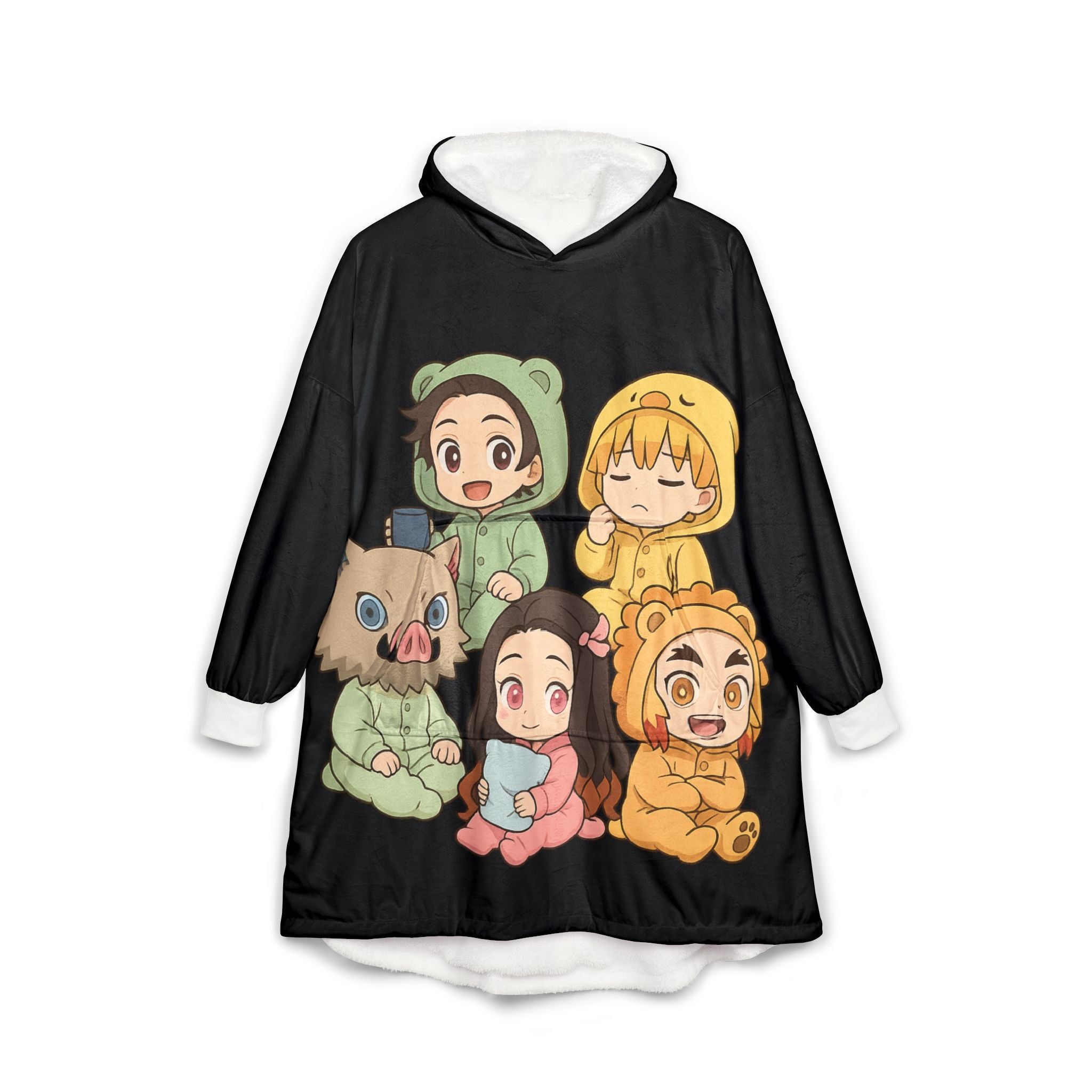 Anime Hooded Blanket, Japanese Style Wearable Blanket, Cartoon Cosplay Fleece Throw, Otaku Gift for Anime Fans, Cozy Comfy Lounge Robe