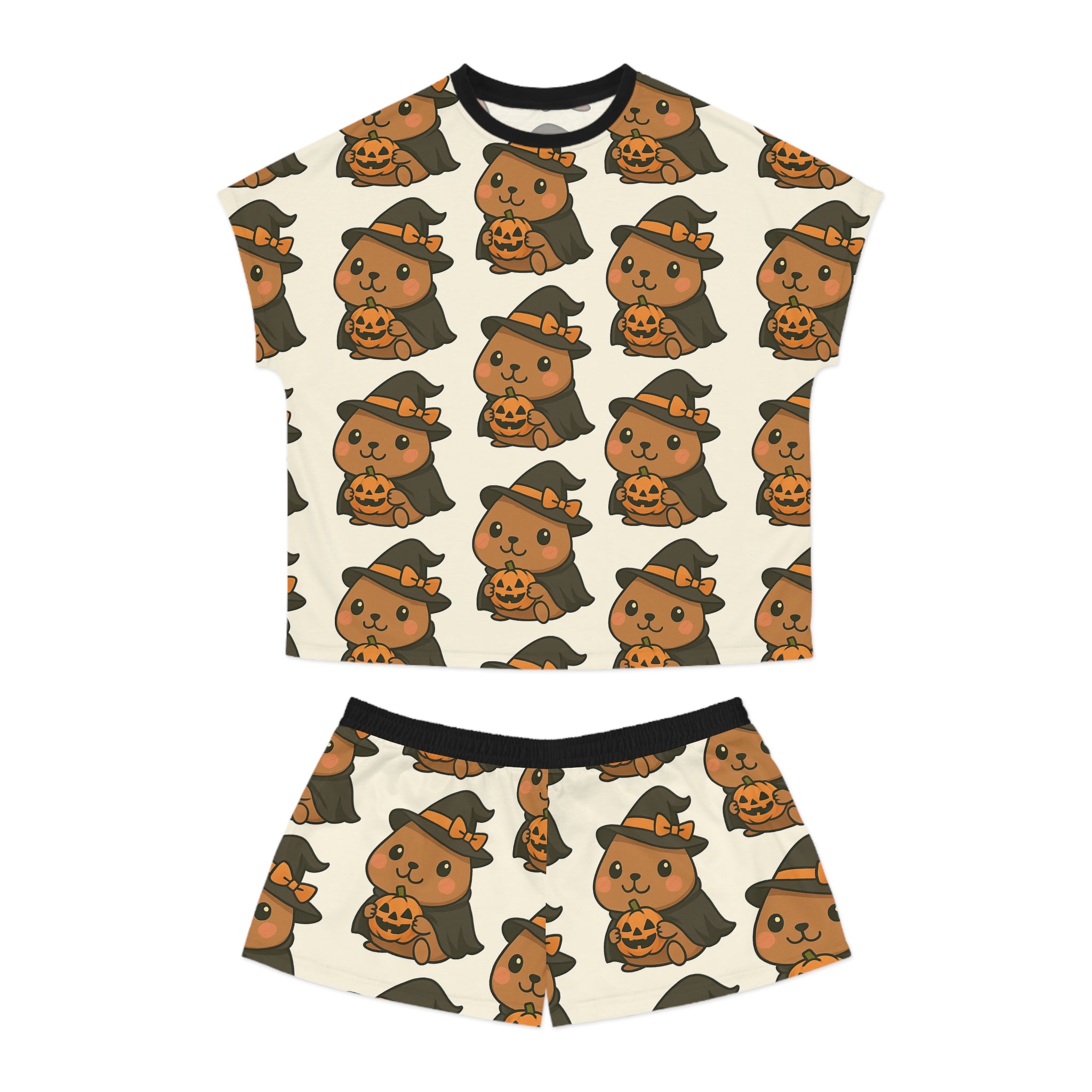 Capybara Halloween Women's Short Pajama Set