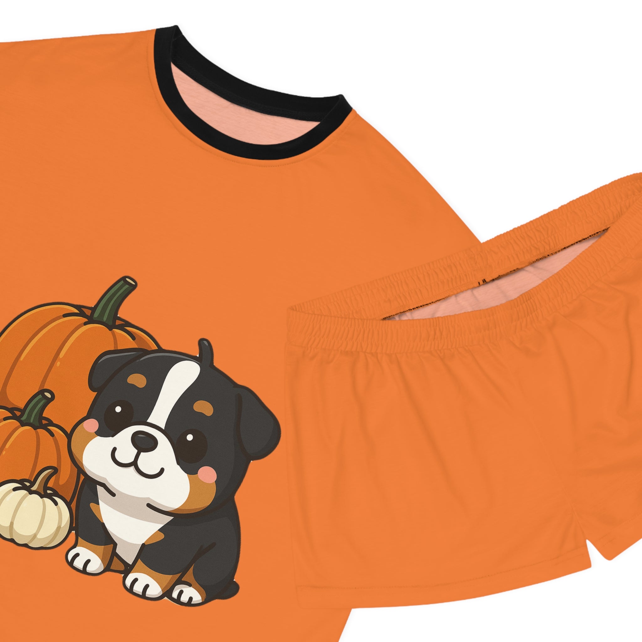 Bulldog Halloween Women's Short Pajama Set
