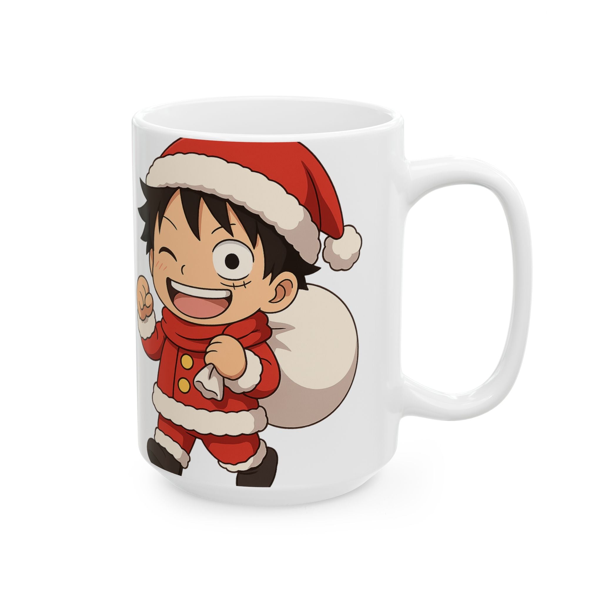 Christmas Luffy Anime Ceramic Mug, (11oz, 15oz)
