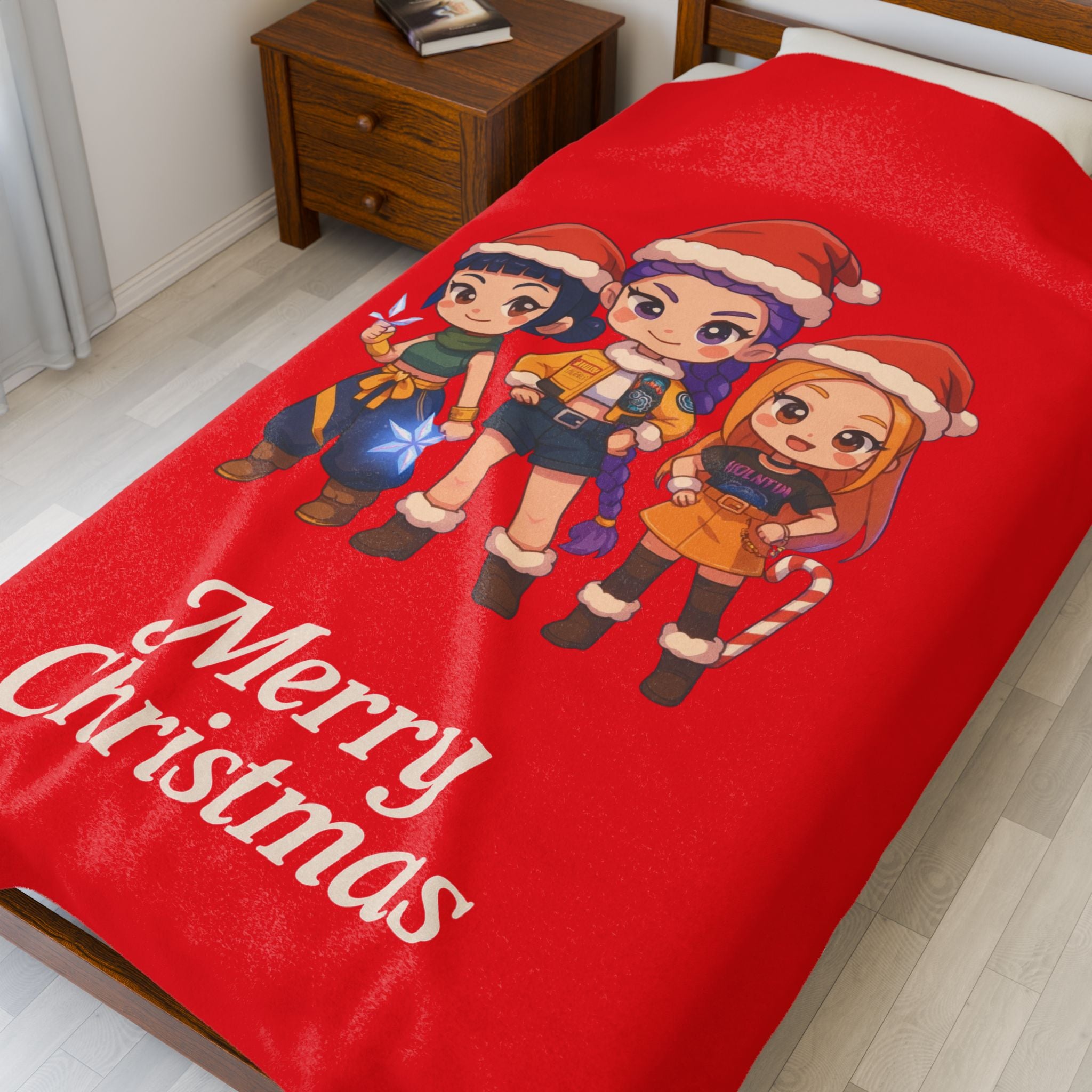 Kpop Demon Hunter Christmas Velveteen Plush Blanket