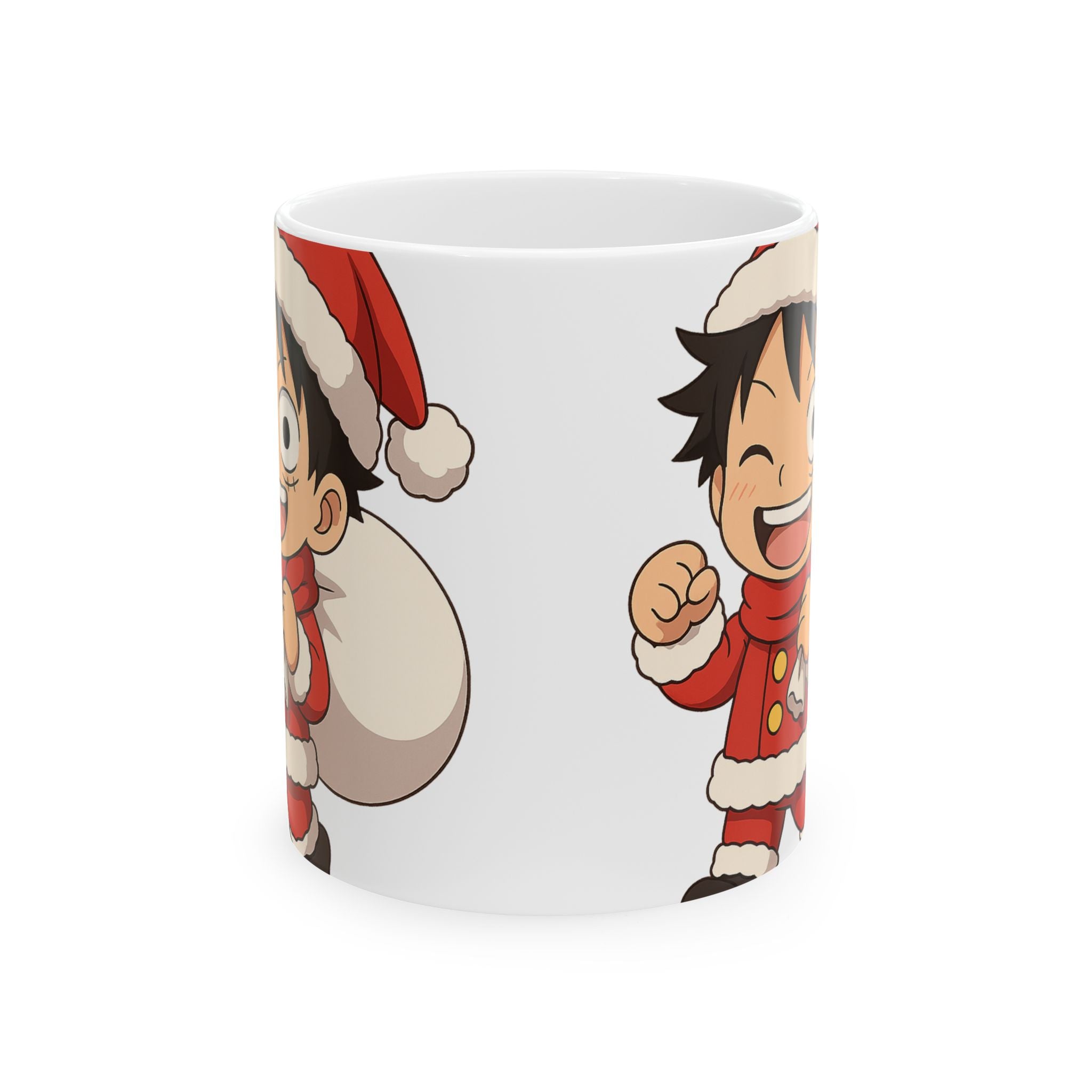Christmas Luffy Anime Ceramic Mug, (11oz, 15oz)