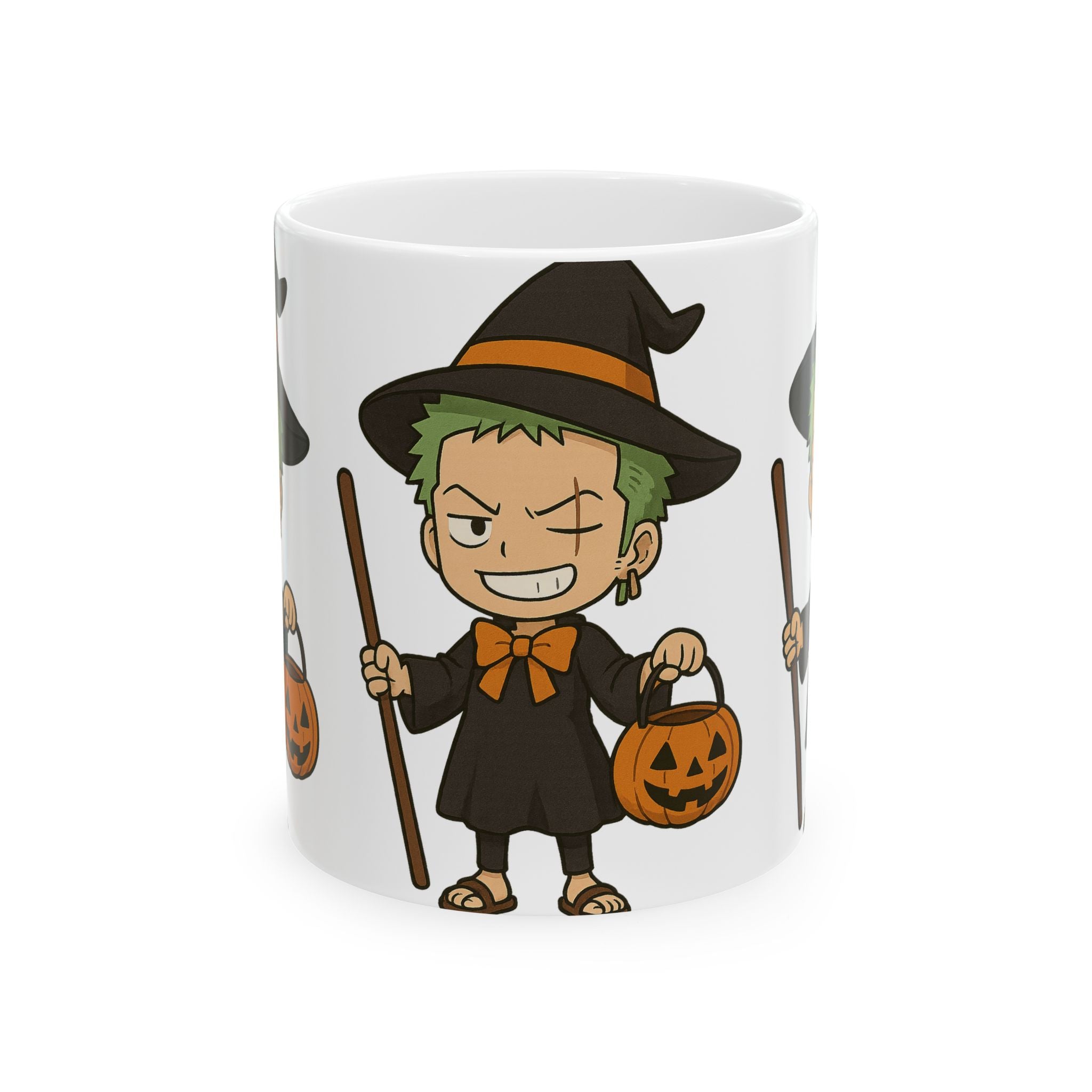 Halloween Zoro Anime Ceramic Mug, (11oz, 15oz)