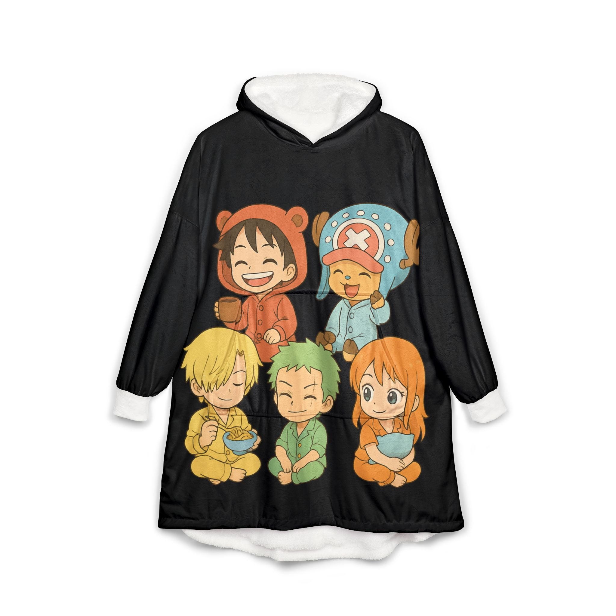Anime Hooded Blanket, Japanese Style Wearable Blanket, Cartoon Cosplay Fleece Throw, Otaku Gift for Anime Fans, Cozy Comfy Lounge Robe